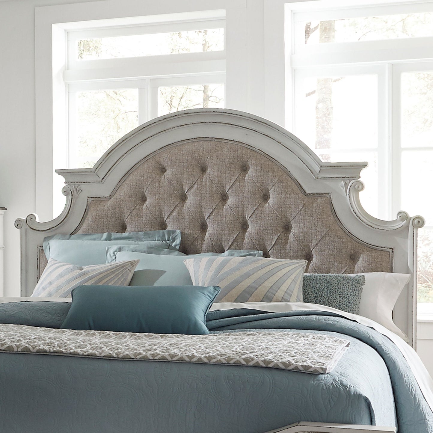 Magnolia Manor - Uph Panel Headboard - Hornell Furniture Outlet