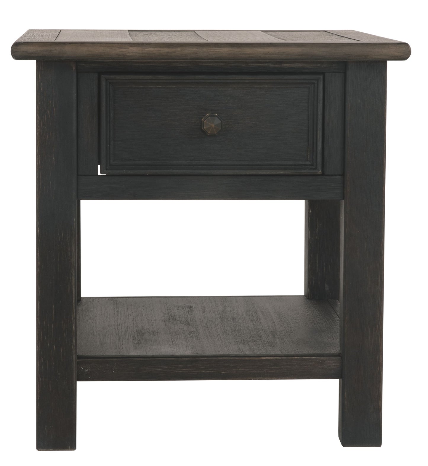 Tyler Creek - Grayish Brown / Black - Rectangular End Table - Hornell Furniture Outlet
