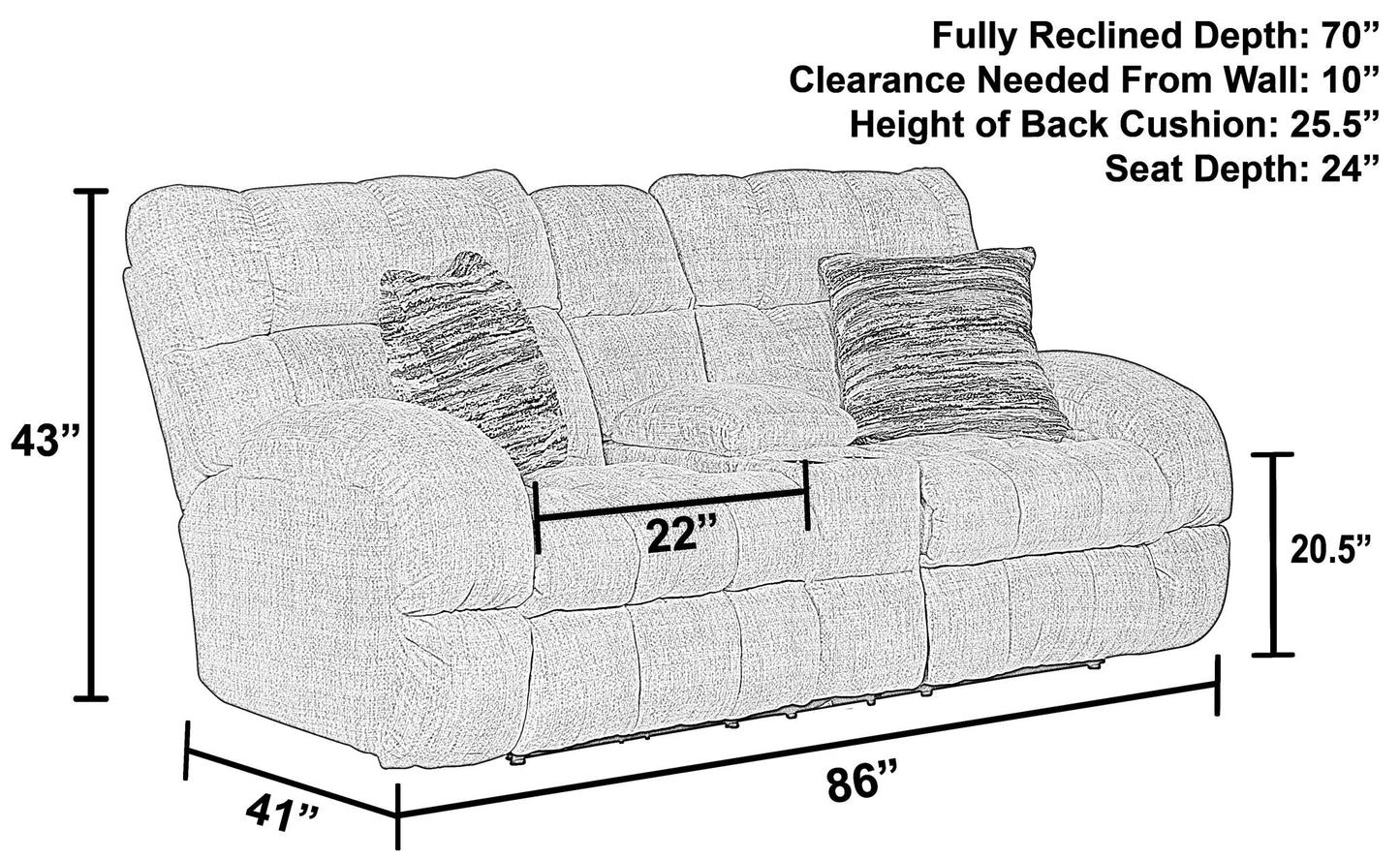 Ashland - Power Lay Flat Reclining Console Loveseat - Hornell Furniture Outlet