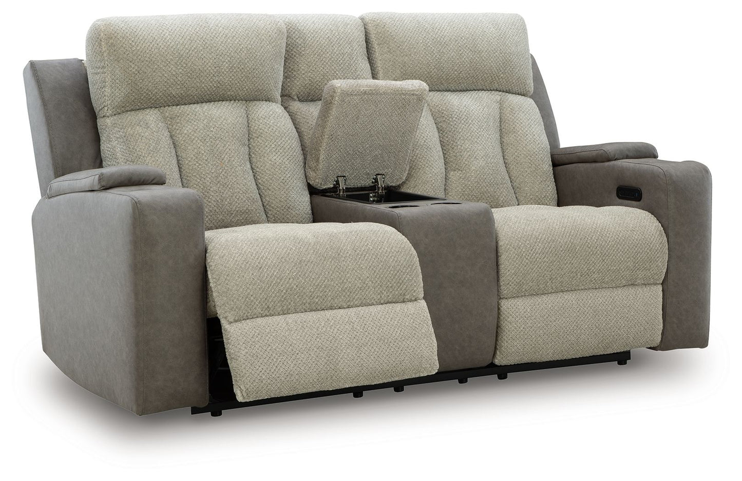 WhipLash - Sisal - Power Reclining Loveseat With Console / Adj Headrest - Hornell Furniture Outlet