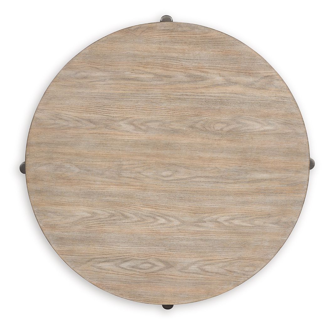 Dyonton - Light Grayish Brown - Round Cocktail Table - Hornell Furniture Outlet