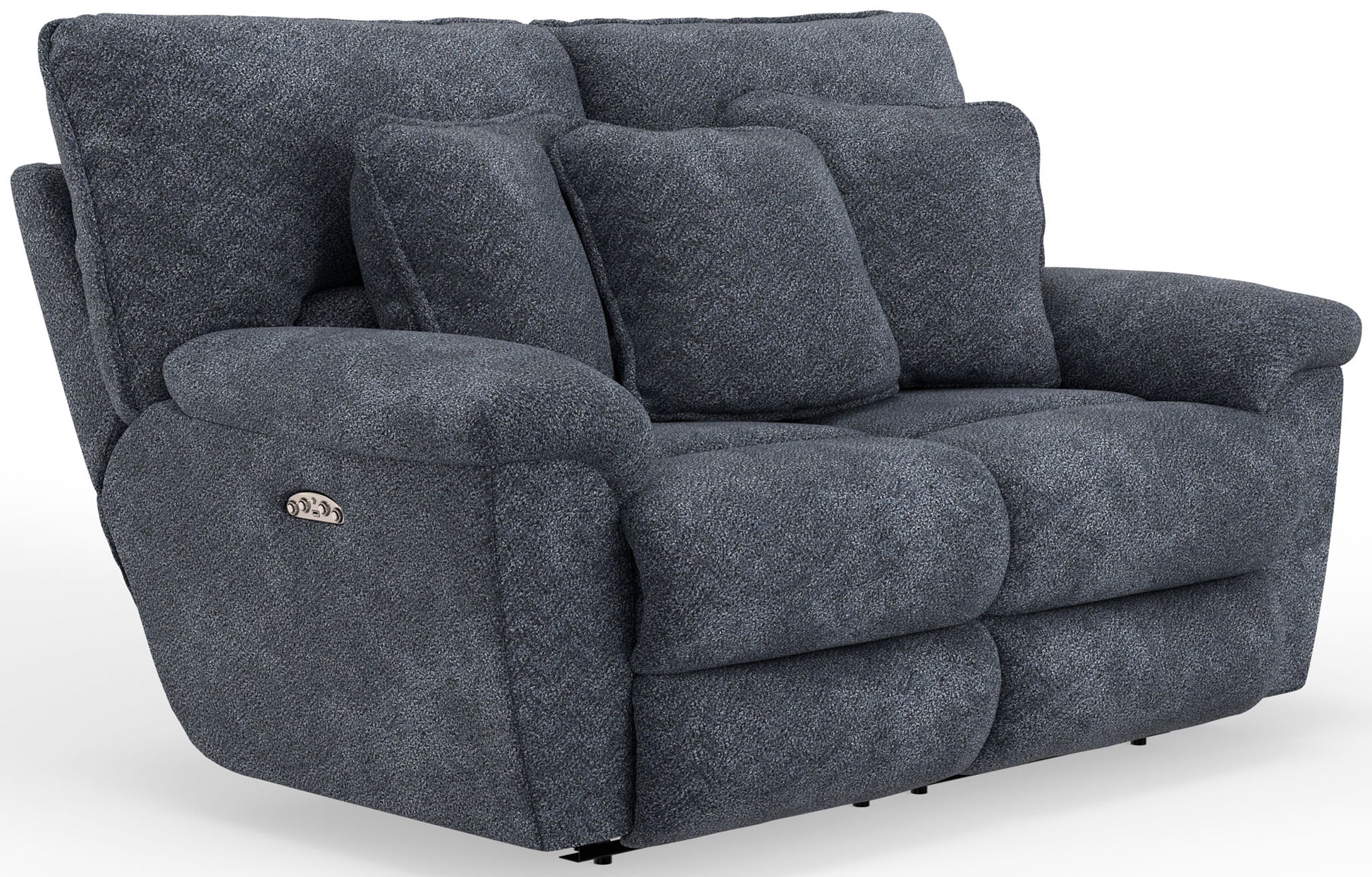 Paxon - Deep Seat Power Reclining Loveseat With Power Adjustable Headrest - Smoke - Hornell Furniture Outlet