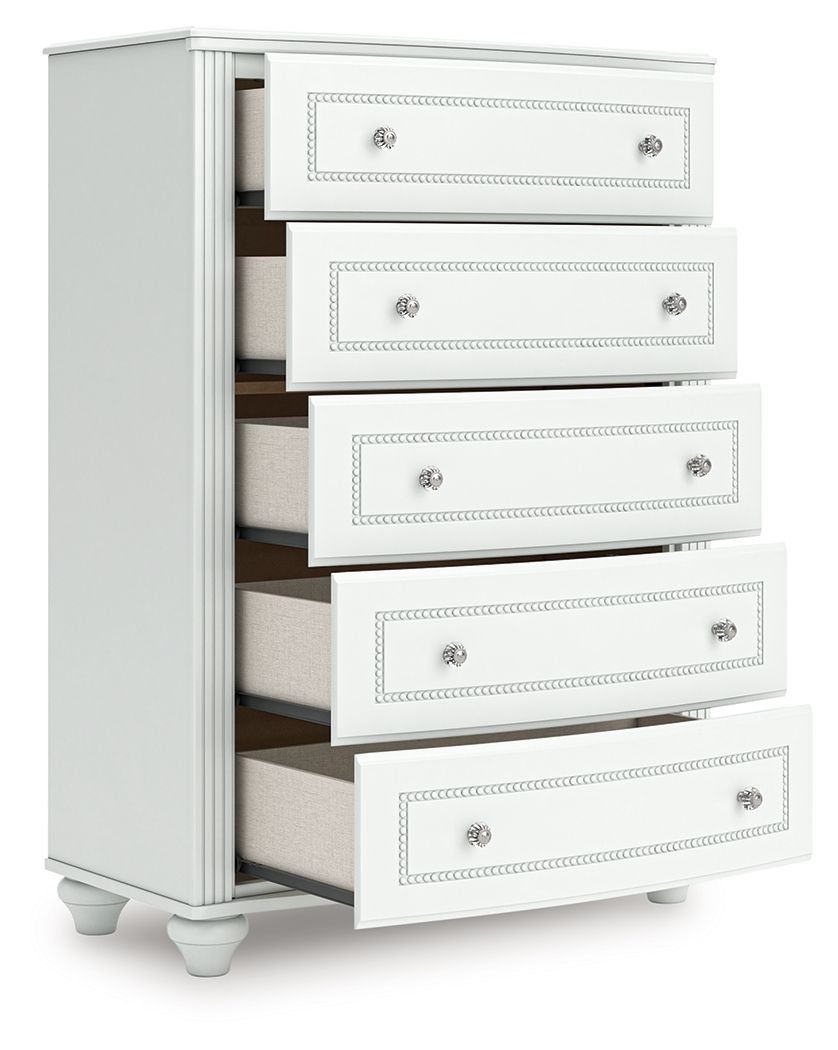 Kozlani - Five Drawer Chest - White - Hornell Furniture Outlet