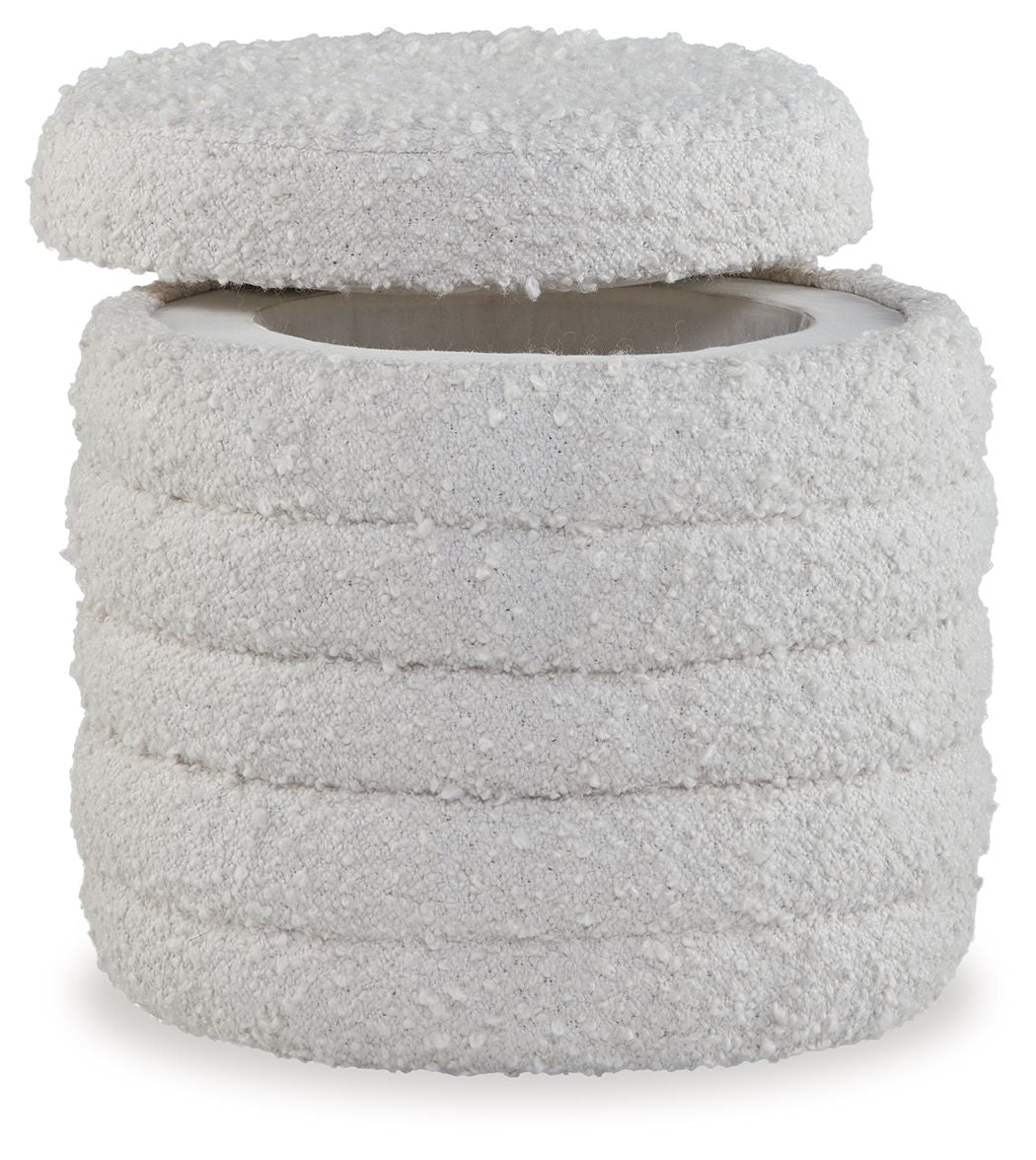 Duntler - Ivory - Storage Ottoman - Hornell Furniture Outlet