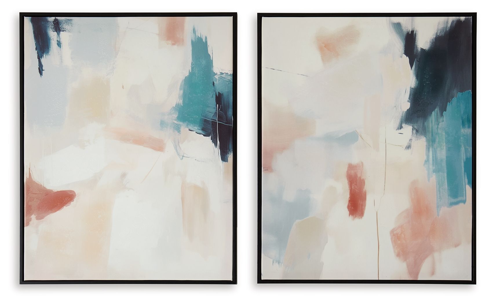 Caldish - Blue / White / Pink - Wall Art Set (Set of 2) - Hornell Furniture Outlet
