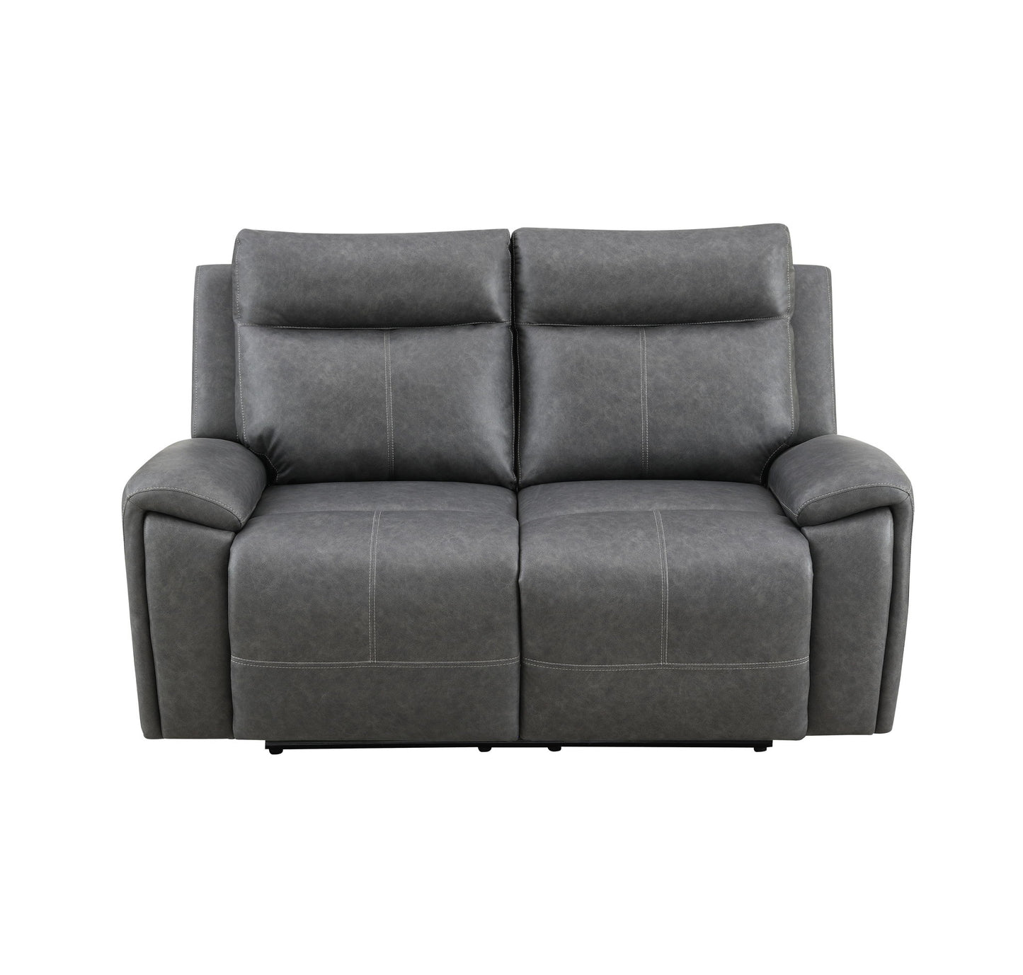 Gaston - Manual Reclining Loveseat - Gray - Hornell Furniture Outlet