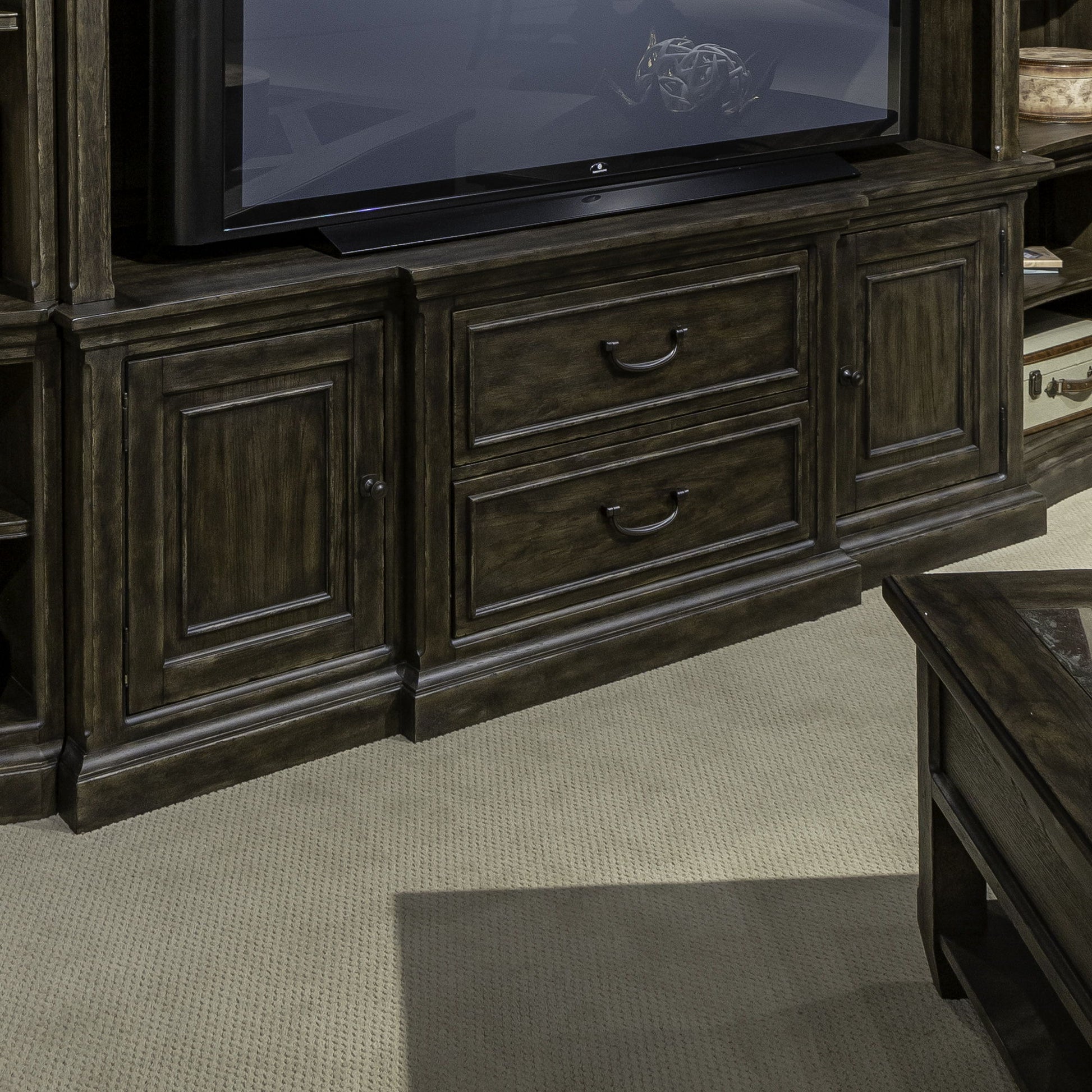 Paradise Valley - 78" Entertainment Console - Dark Brown - Hornell Furniture Outlet