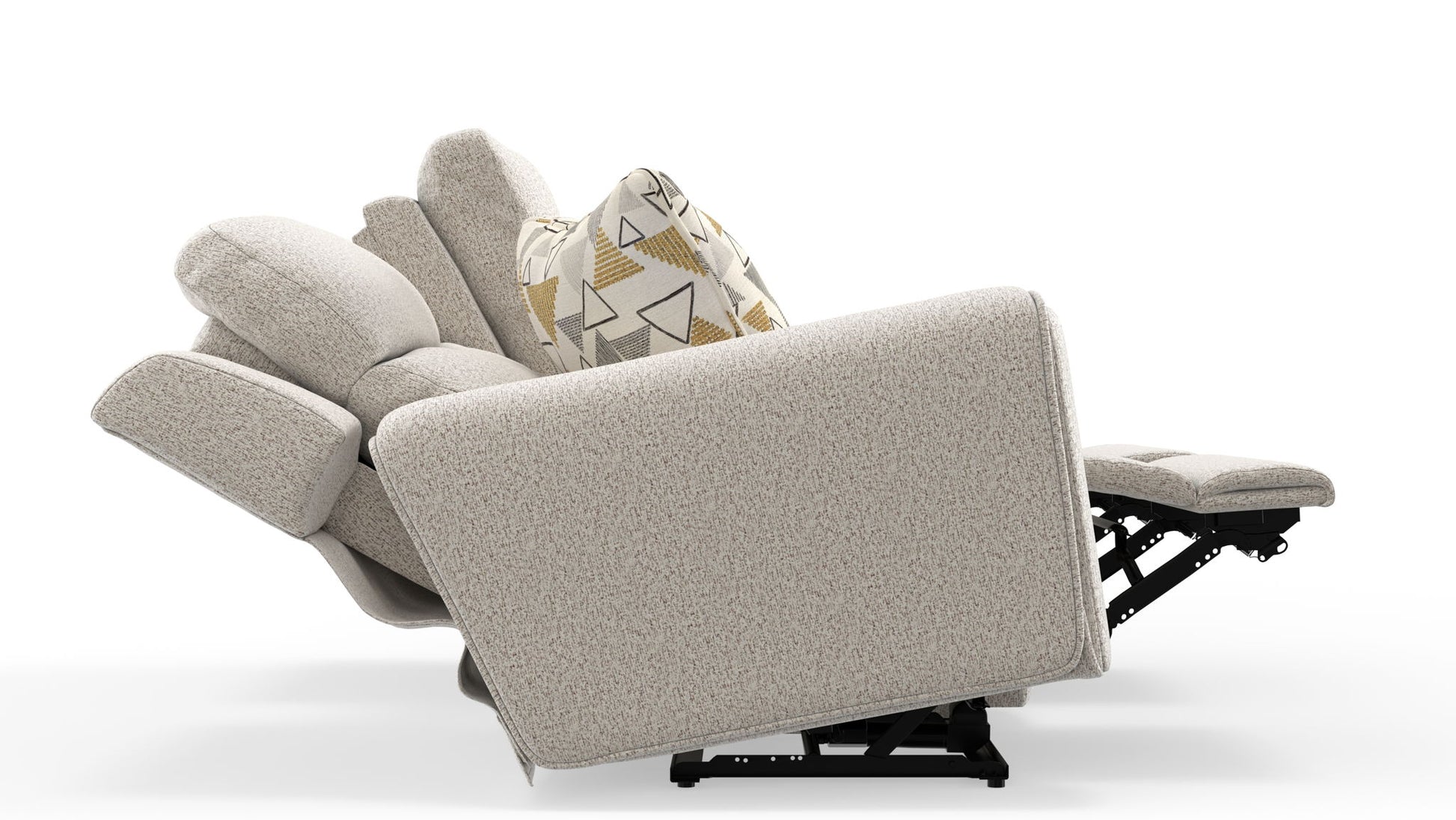 Micah - Power Headrest Power Deep Seat Reclining Console Loveseat - Oatmeal - Hornell Furniture Outlet