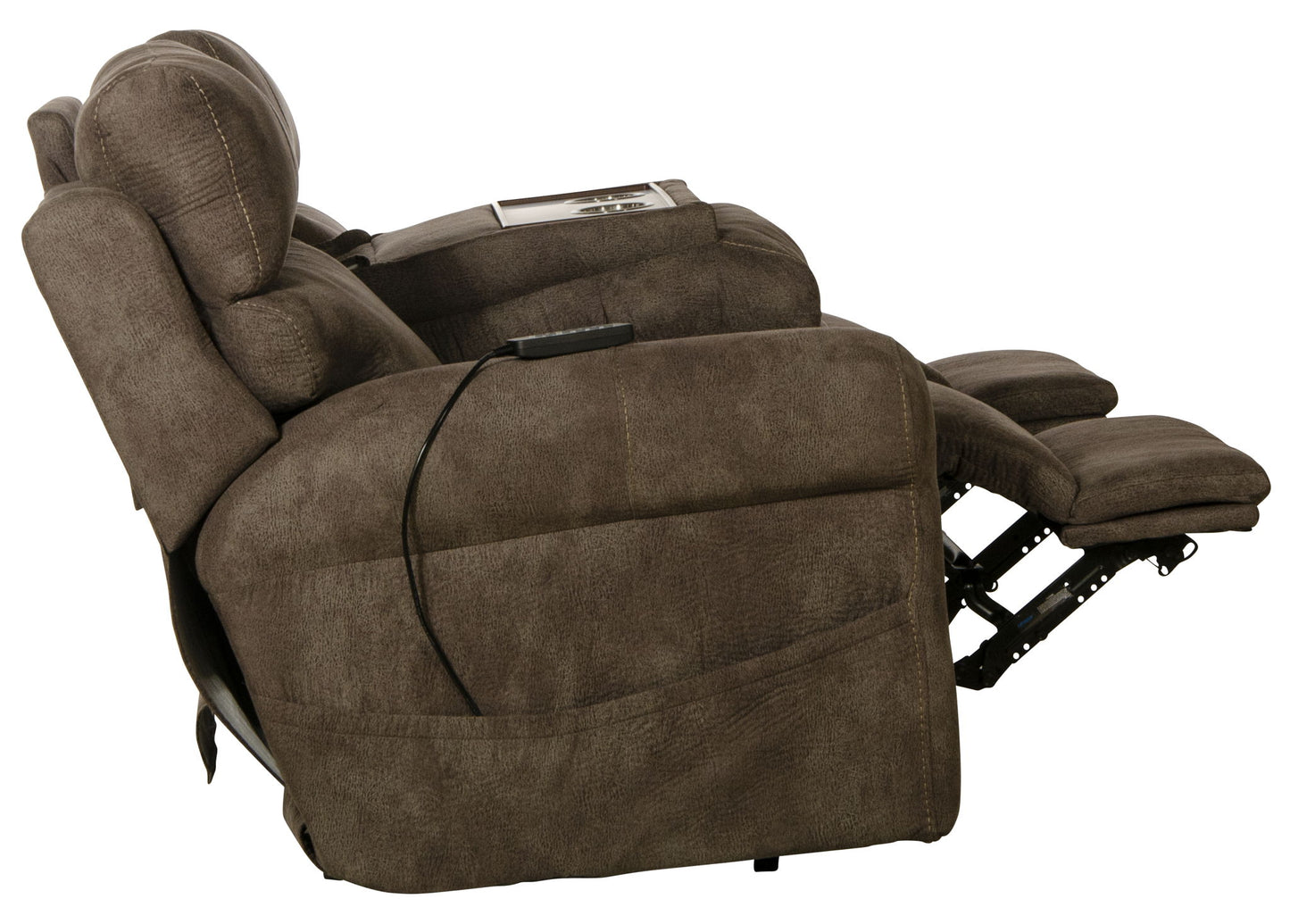 Tranquility - Power Headrest Power Lay Flat Reclining Sofa With DDT / CR3 Heat / Massage / Lumbar - Pewter - Hornell Furniture Outlet