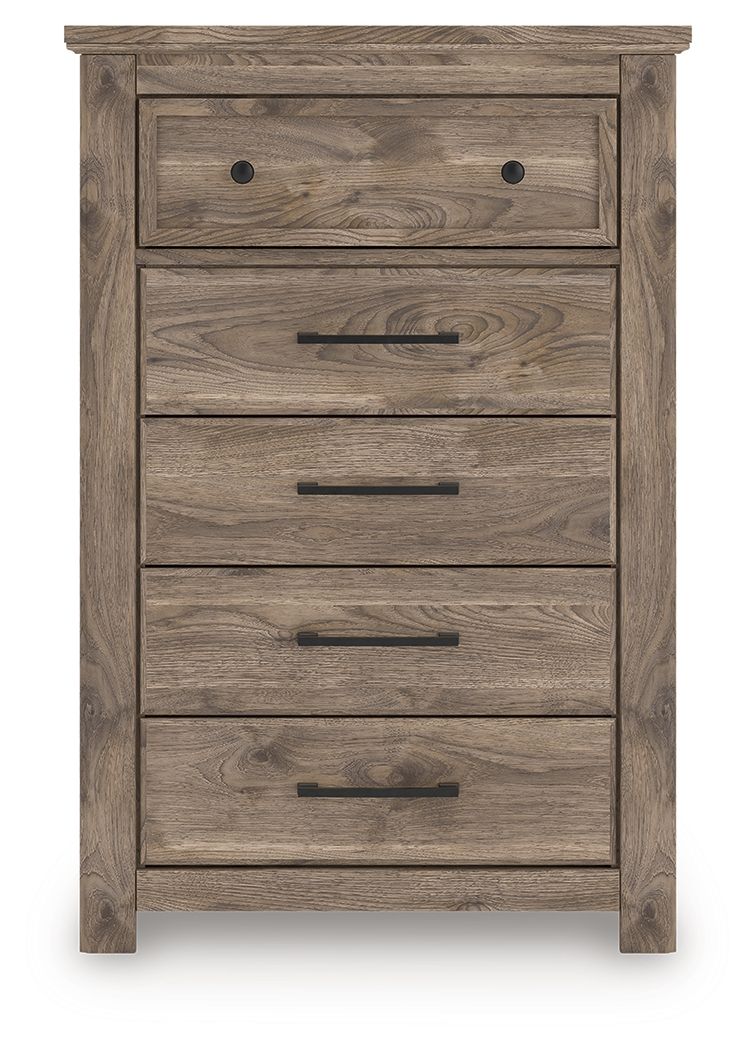 Rusticott - Brown - Five Drawer Chest - Hornell Furniture Outlet