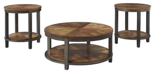 Roybeck - Light Brown / Bronze - Occasional Table Set (Set of 3) - Hornell Furniture Outlet