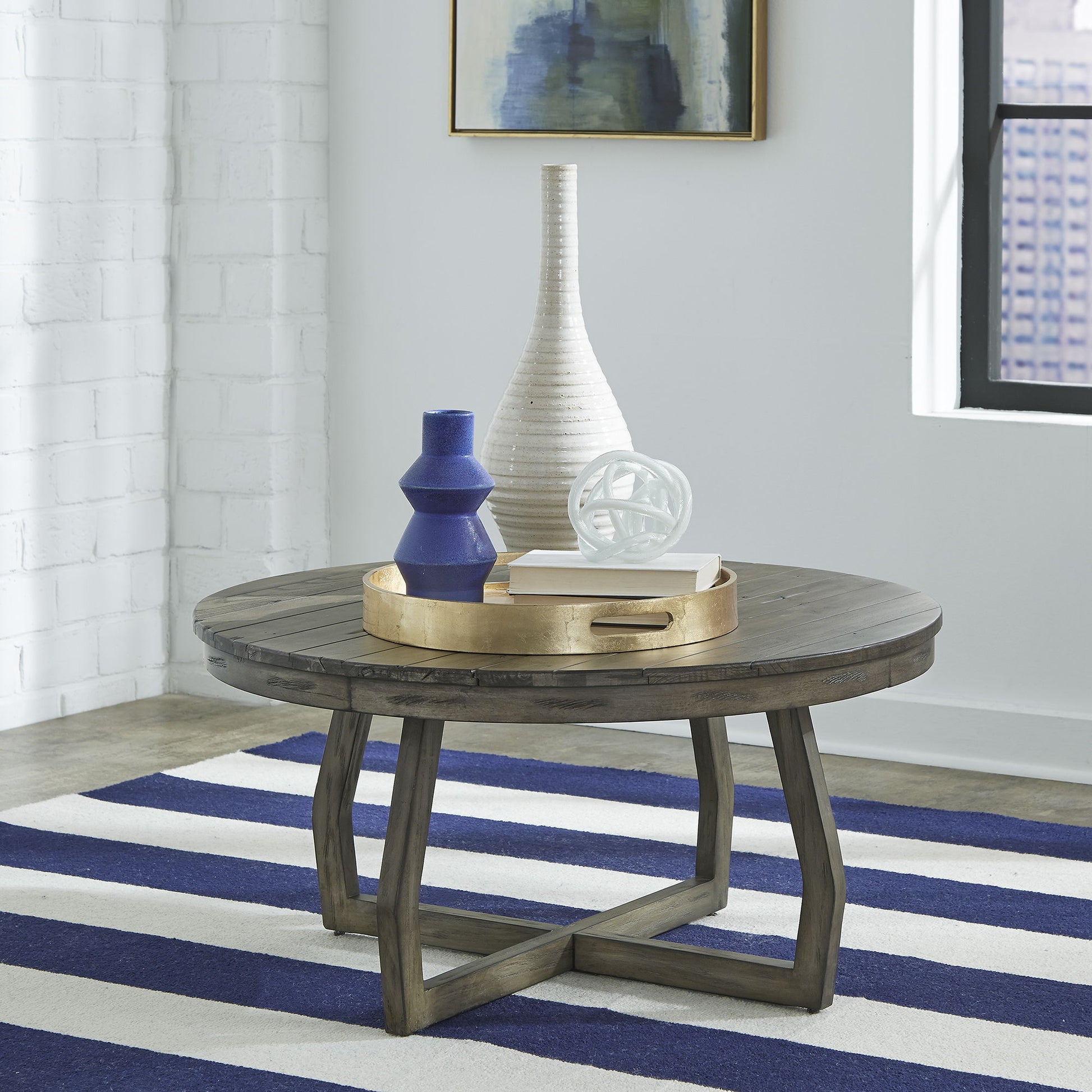 Hayden Way - Cocktail Table - Washed Gray - Hornell Furniture Outlet