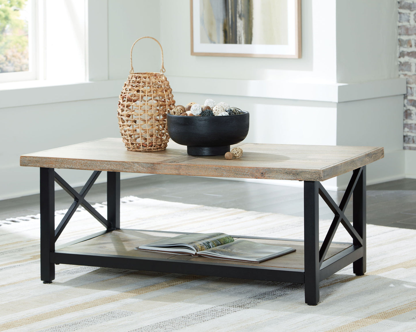 Bristenfort - Brown / Black - Rectangular Cocktail Table - Hornell Furniture Outlet