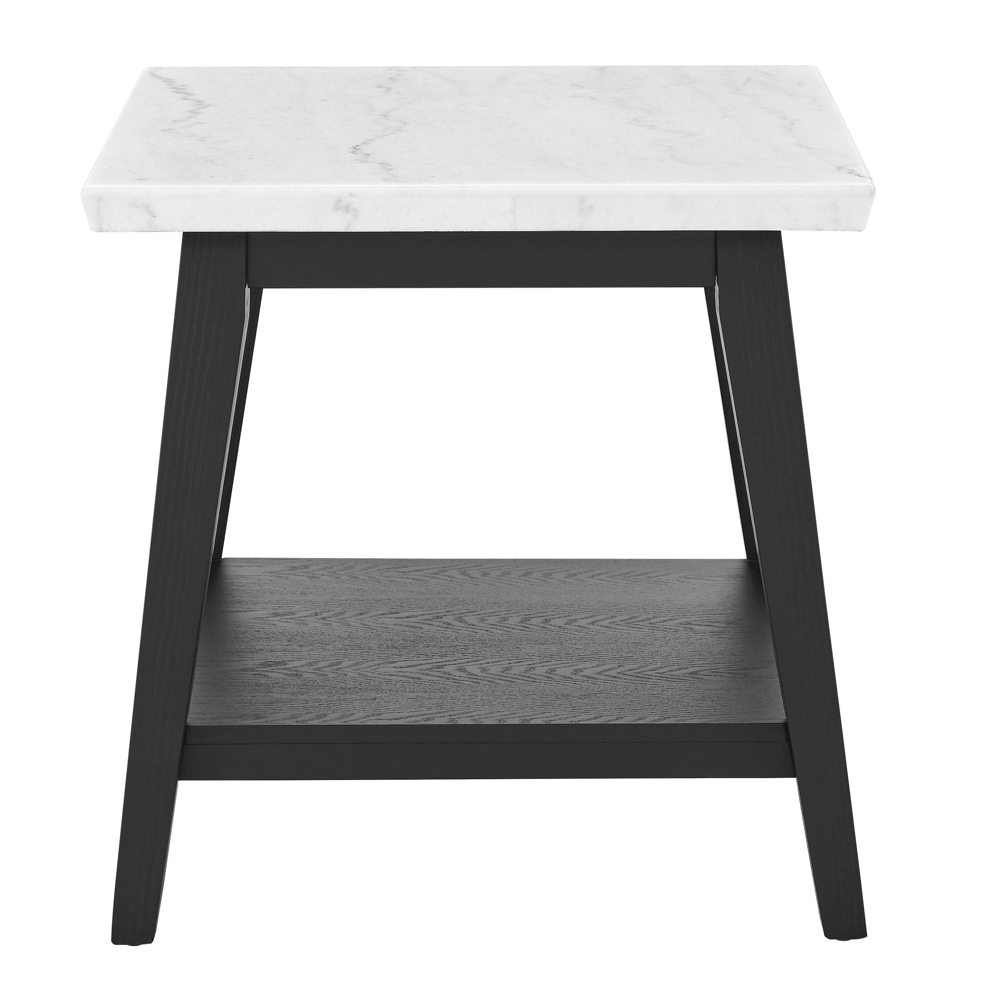 Vida - Marble End Table - Black / White - Hornell Furniture Outlet