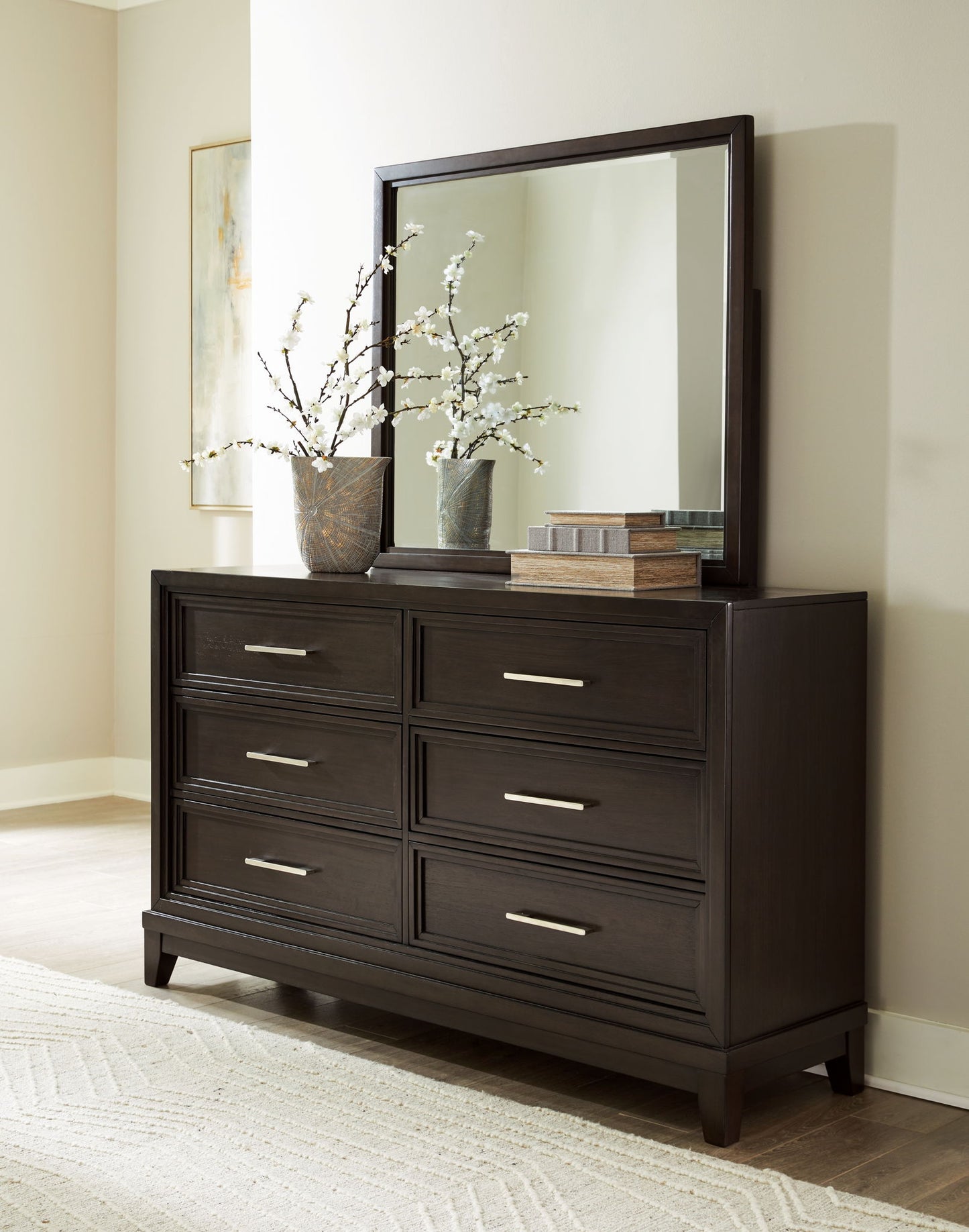 Neymorton - Dark Grayish Brown - Dresser And Mirror - Hornell Furniture Outlet