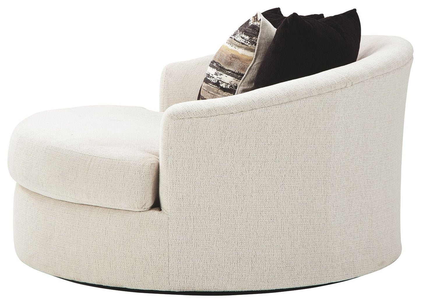 Cambri - Snow - Oversized Round Swivel Chair - Hornell Furniture Outlet