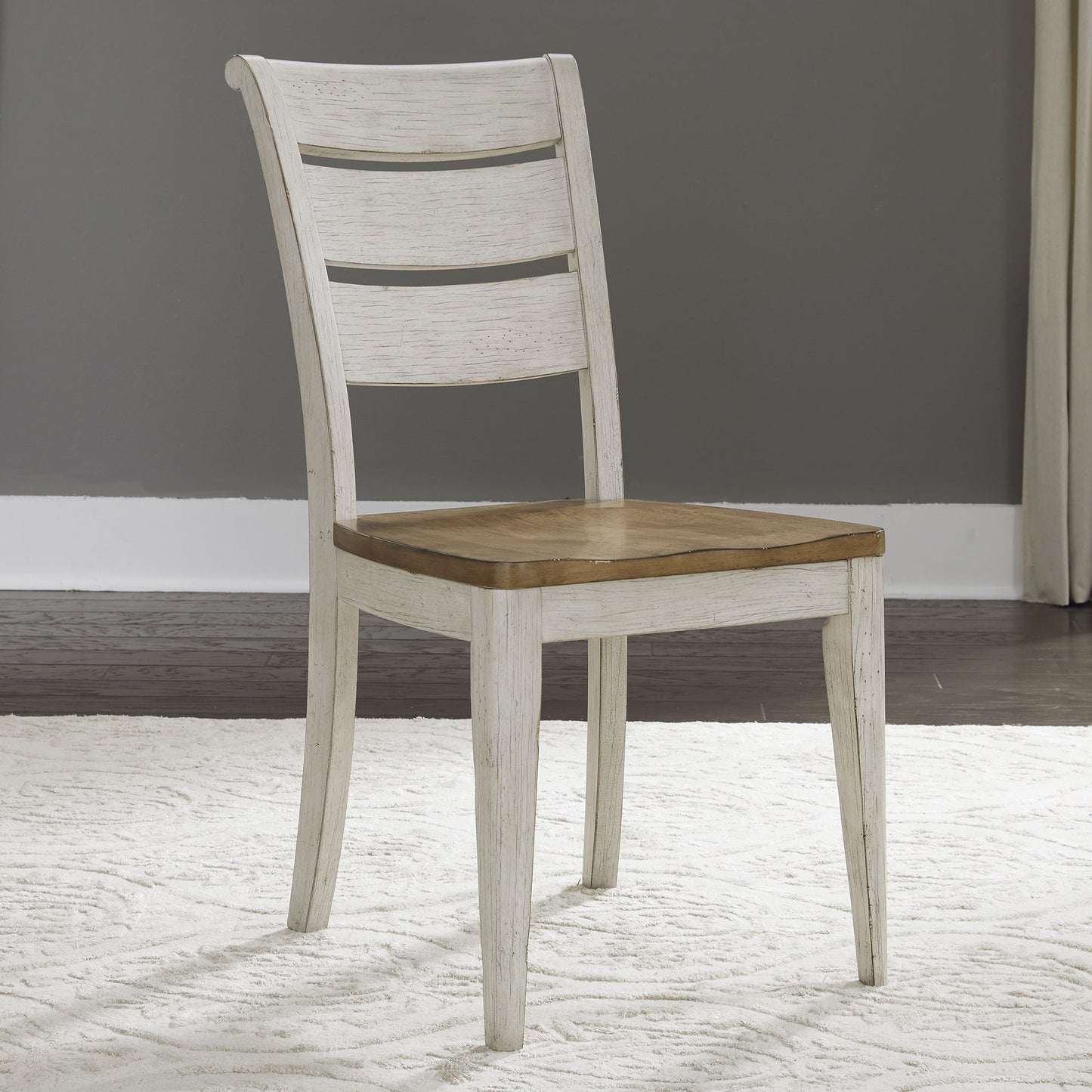 Farmhouse Reimagined - Ladder Back Side Chair - White - Hornell Furniture Outlet