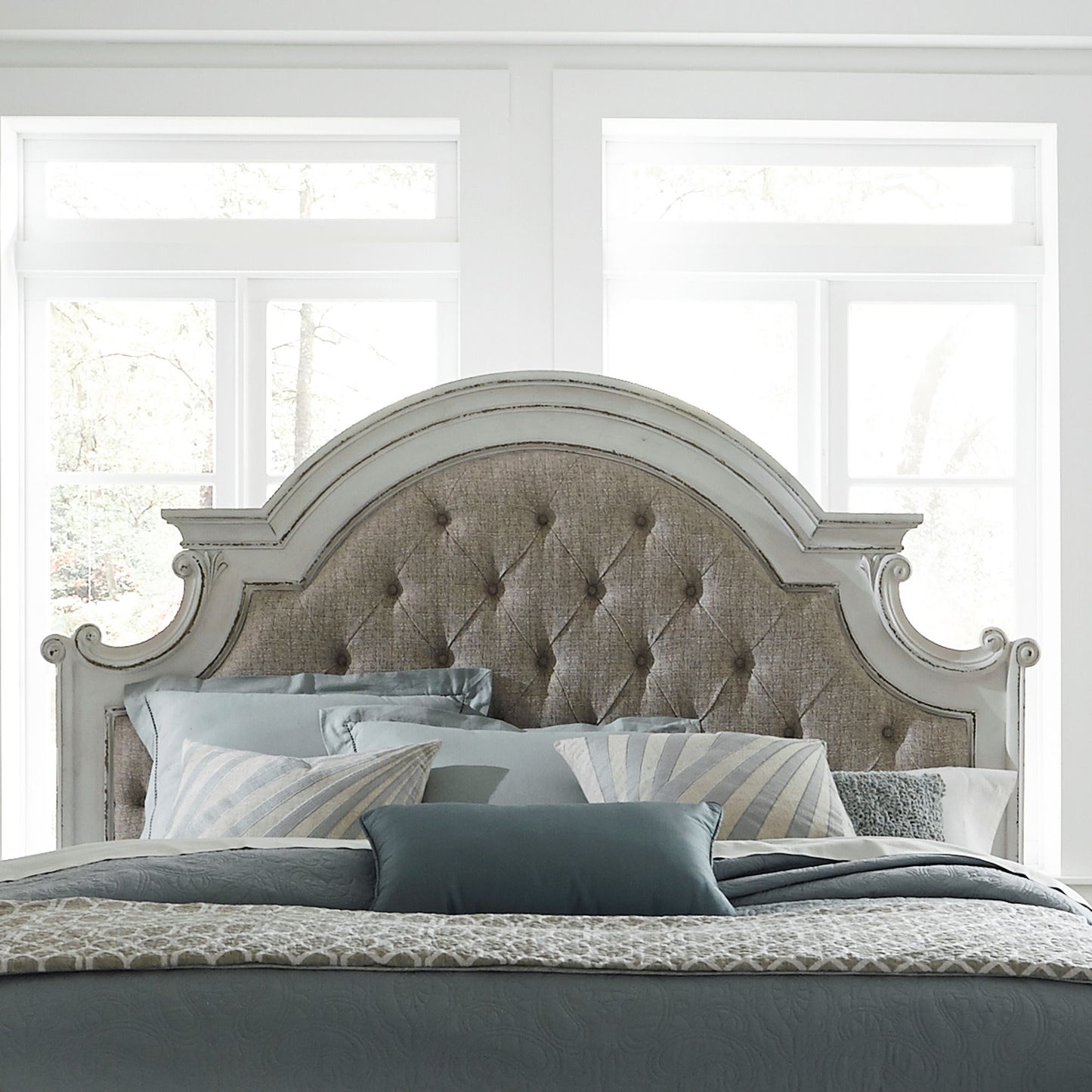 Magnolia Manor - Uph Panel Headboard - Hornell Furniture Outlet