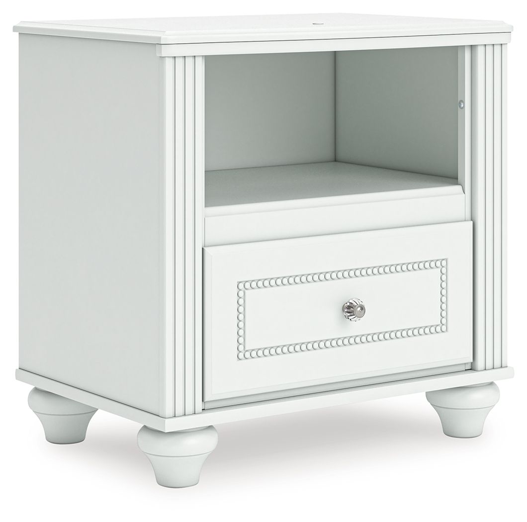 Kozlani - One Drawer Night Stand - White - Hornell Furniture Outlet