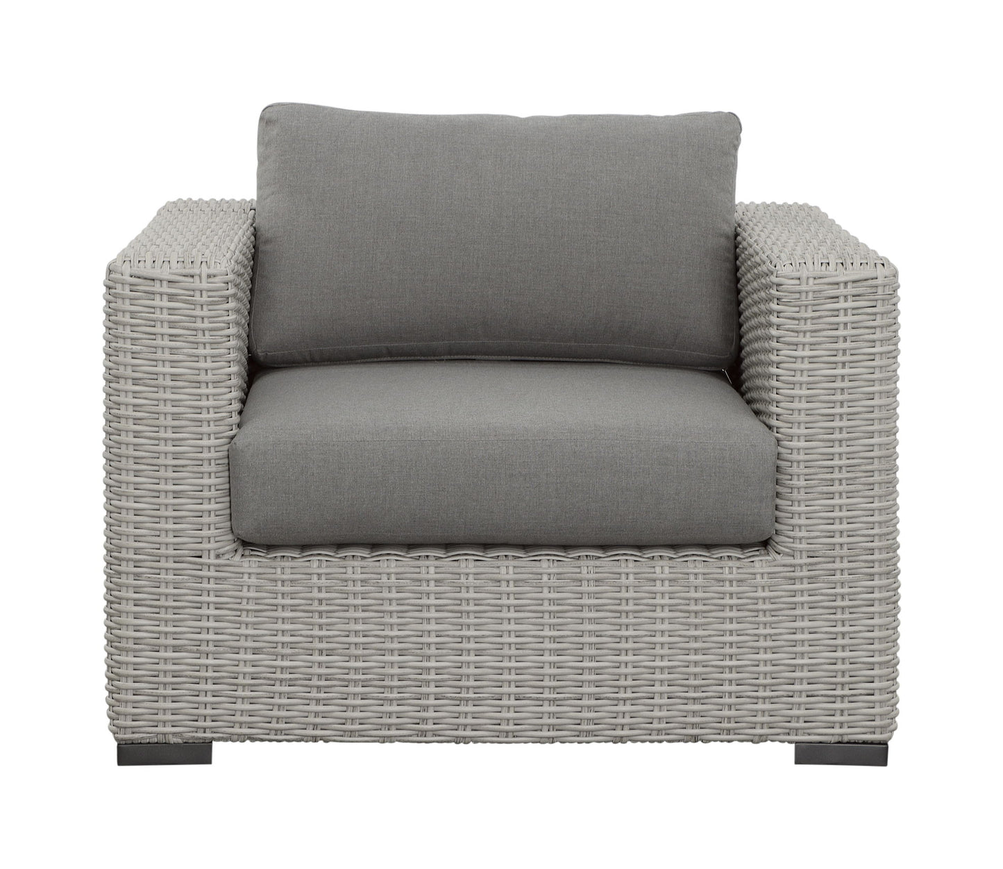 Blakley - Outdoor Lounge Chair (Set of 2) With Half - Round Wicker - Gray - Hornell Furniture Outlet