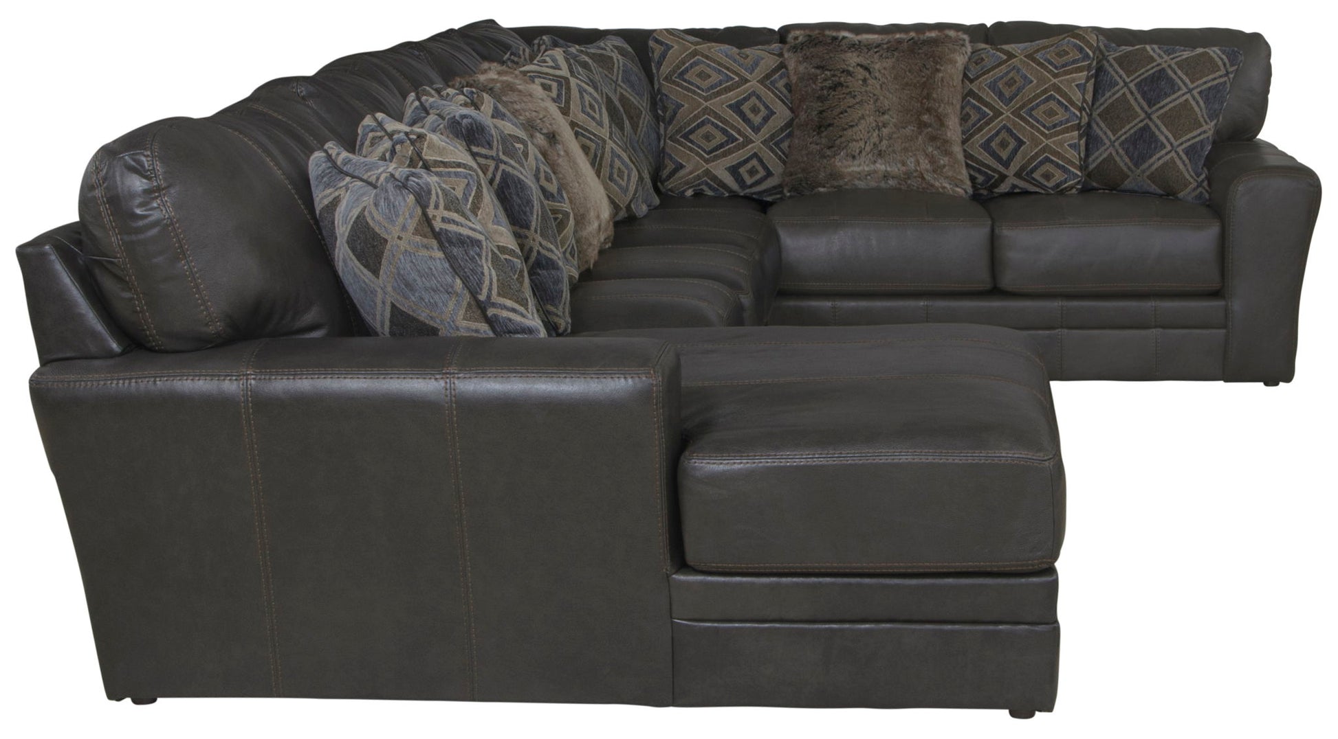 Denali - Italian Leather Match Sectional - Hornell Furniture Outlet
