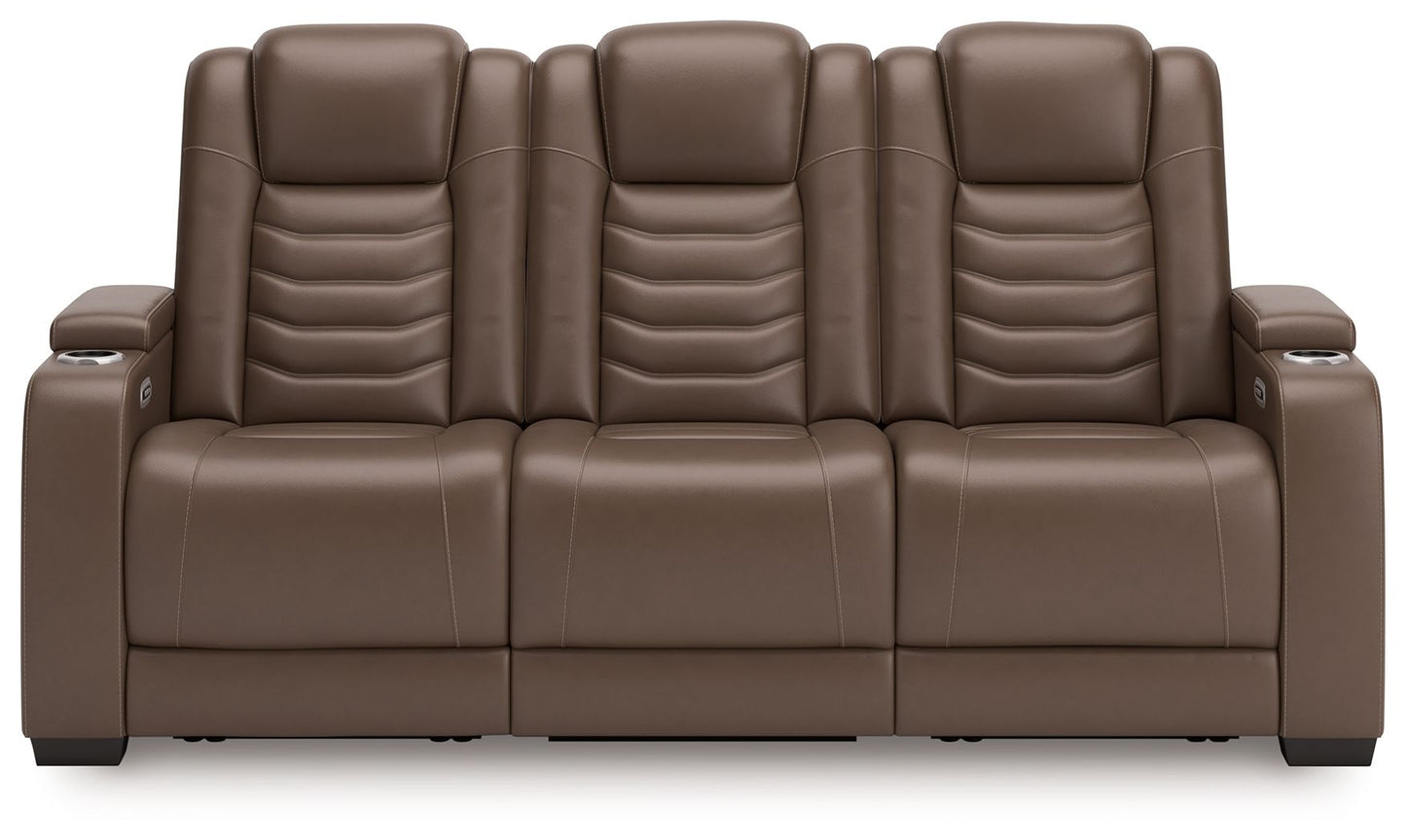 High Impact - Tobacco - Power Reclining Sofa / Adj Headrest - Hornell Furniture Outlet