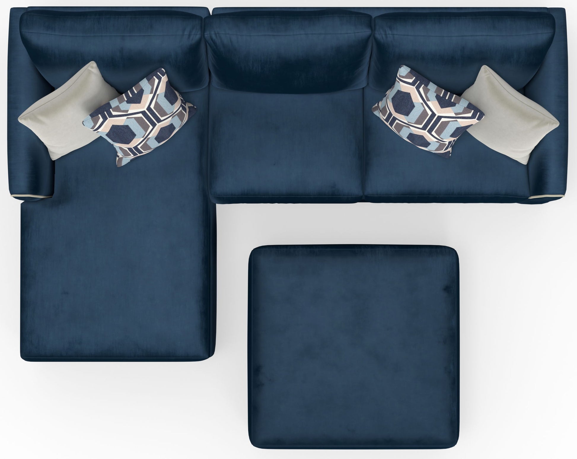 Jetson - Sectional With Comfort Coil Seat Cushions, Included Accent Pillows & Cocktail Ottoman - Hornell Furniture Outlet