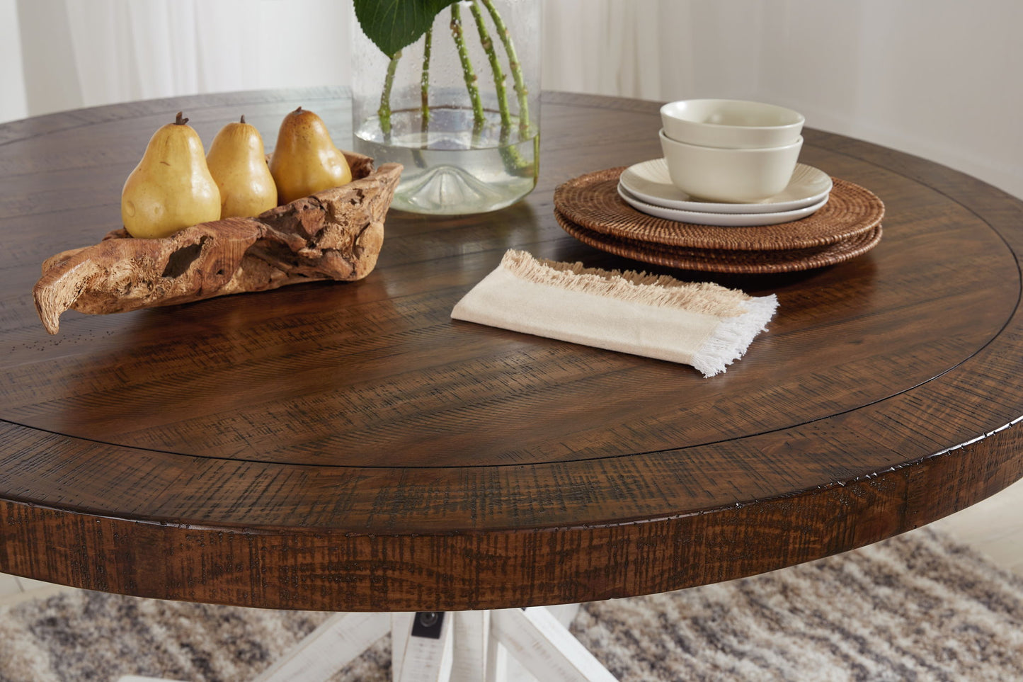 Valebeck - White / Brown - Dining Table - Hornell Furniture Outlet