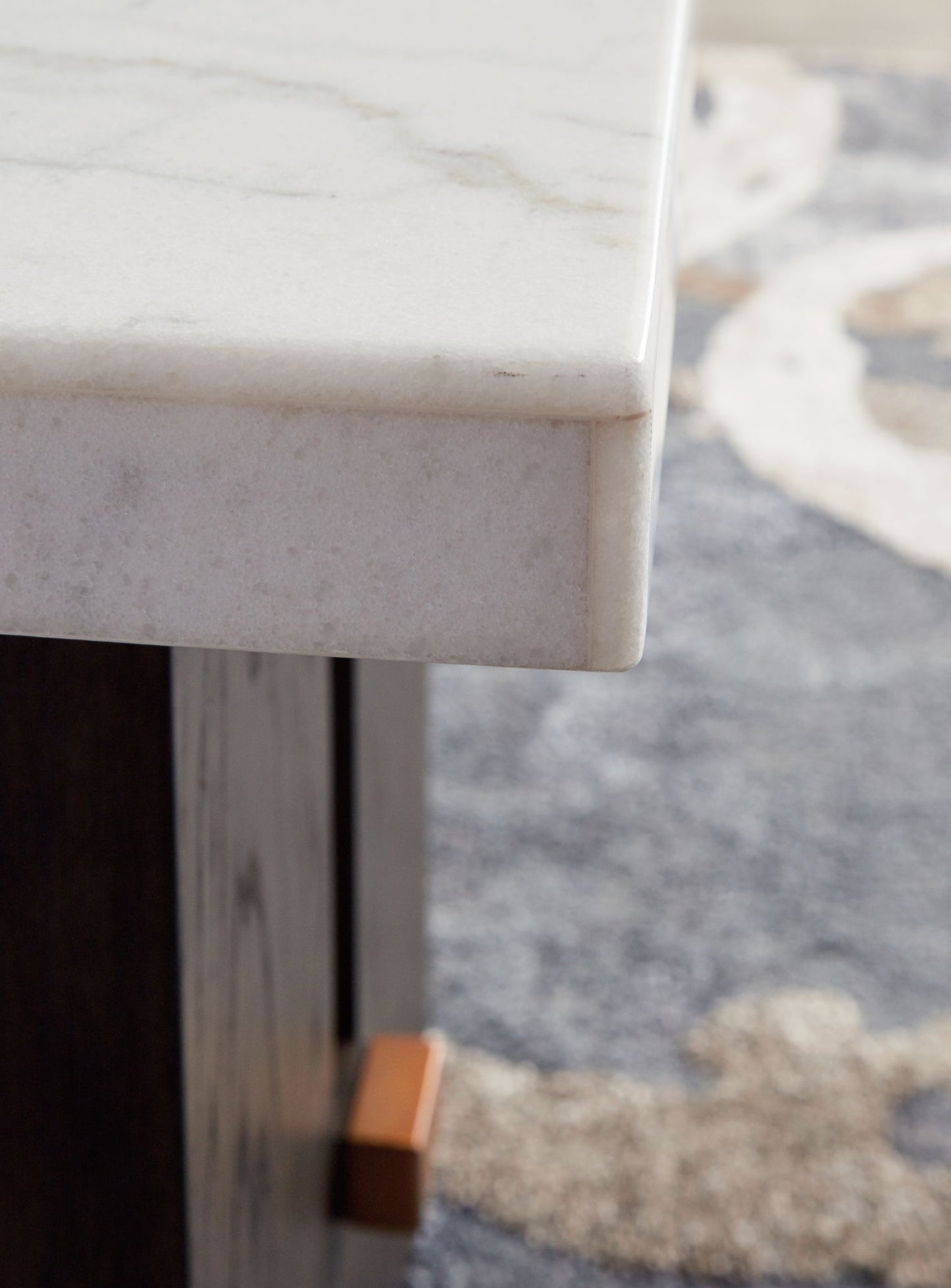 Burkhaus - White / Dark Brown - Rectangular End Table - Hornell Furniture Outlet