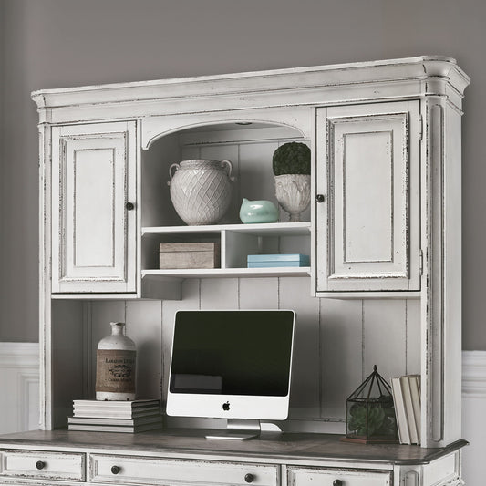 Magnolia Manor - Jr Executive Credenza Hutch - White - Hornell Furniture Outlet
