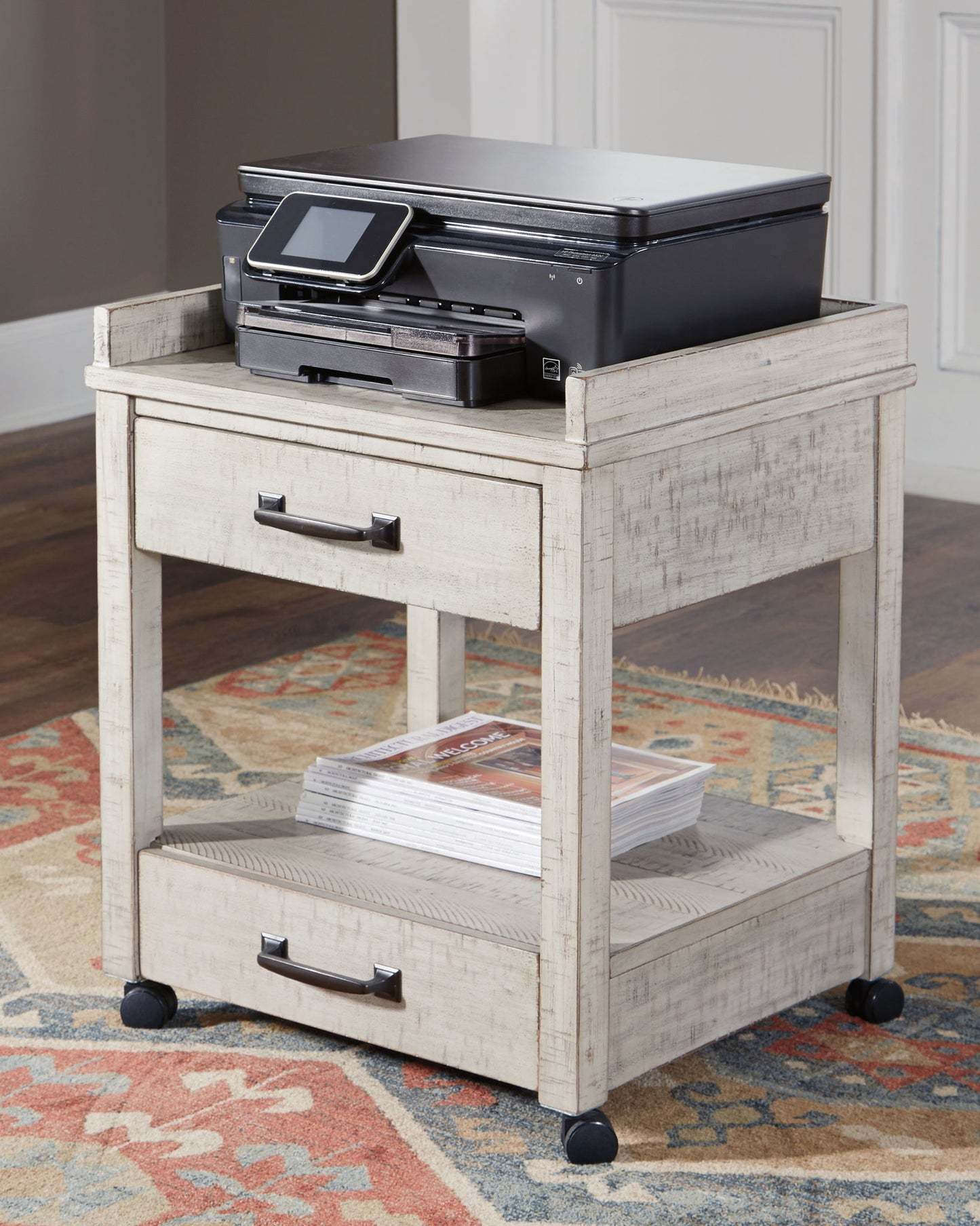 Carynhurst - Whitewash - Printer Stand - Hornell Furniture Outlet