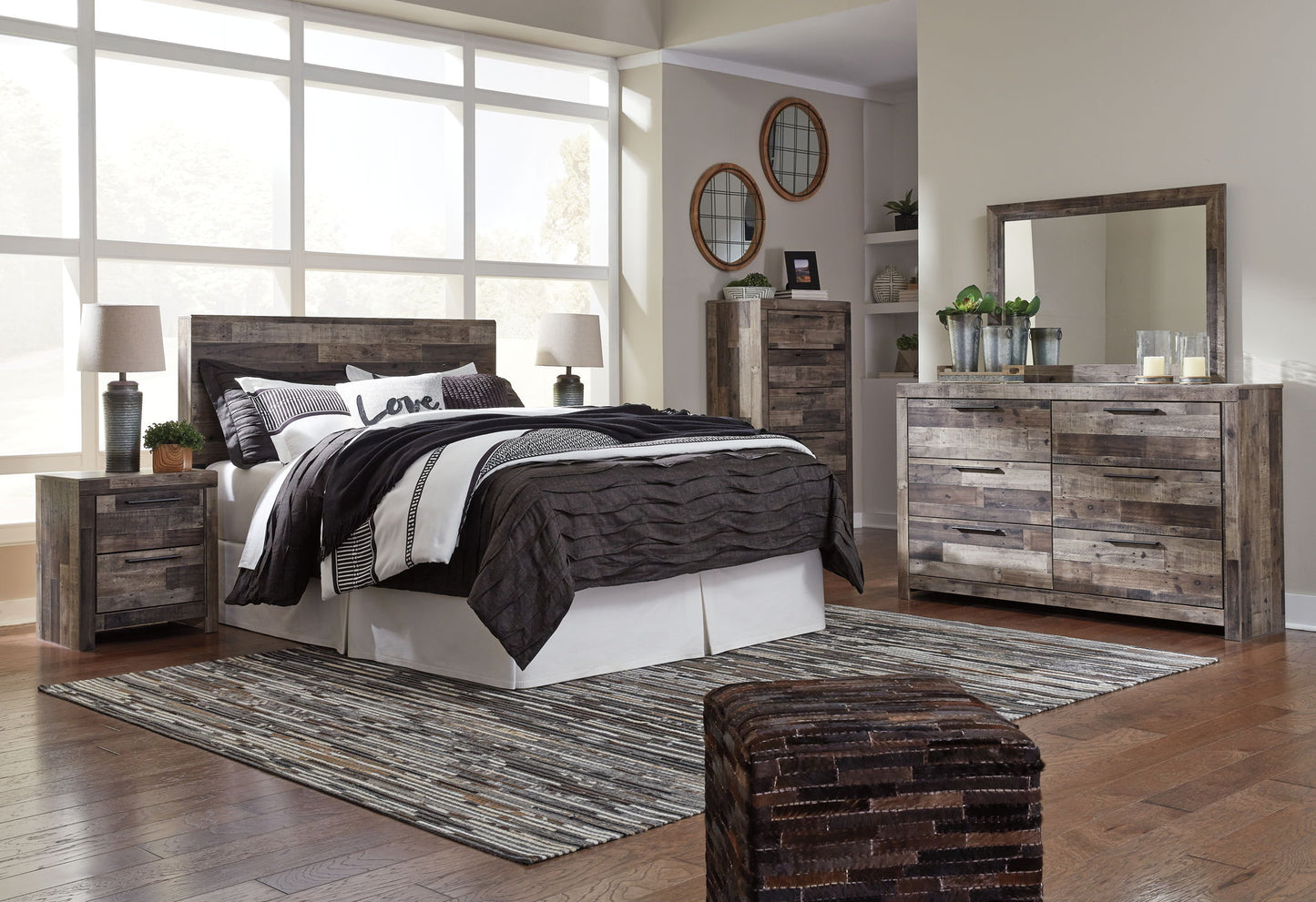 Derekson - Multi Gray - Two Drawer Night Stand - Hornell Furniture Outlet