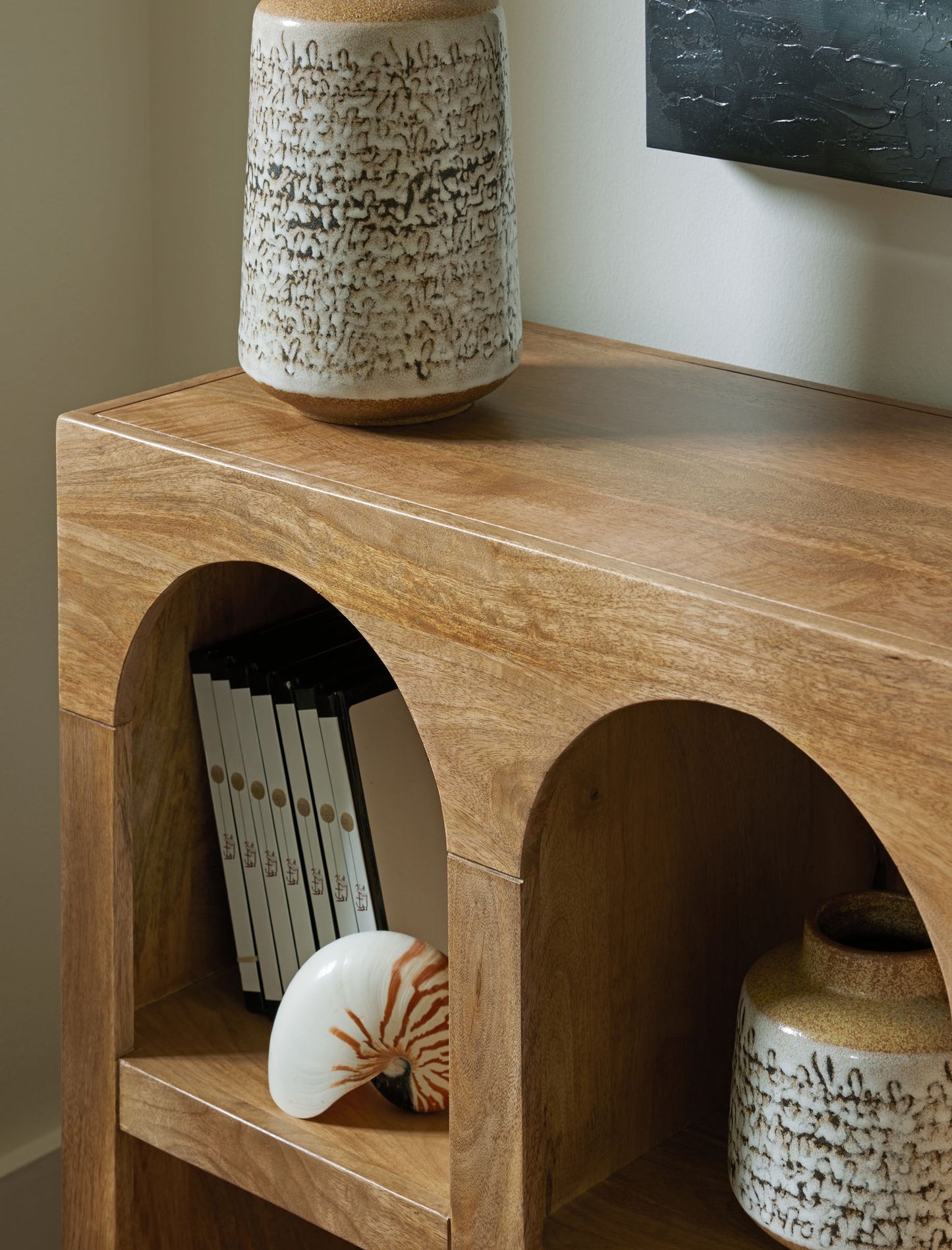 Luzmanacy - Natural Brown - Console Sofa Table - Hornell Furniture Outlet