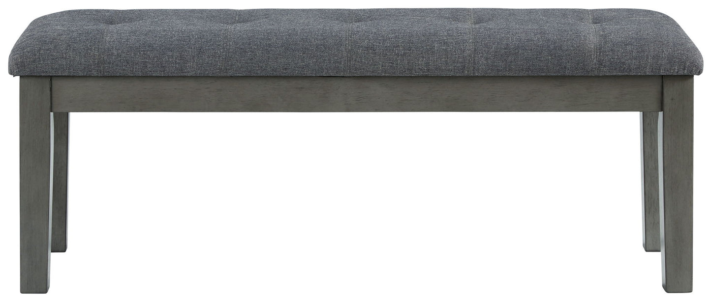 Hallanden - Black / Gray - Large UPH Dining Room Bench - Hornell Furniture Outlet