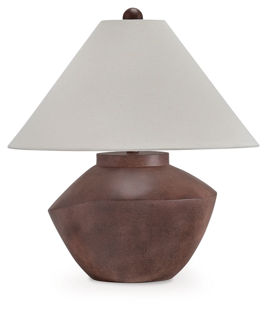 Honsworth - Antique Brown - Poly Table Lamp - Hornell Furniture Outlet