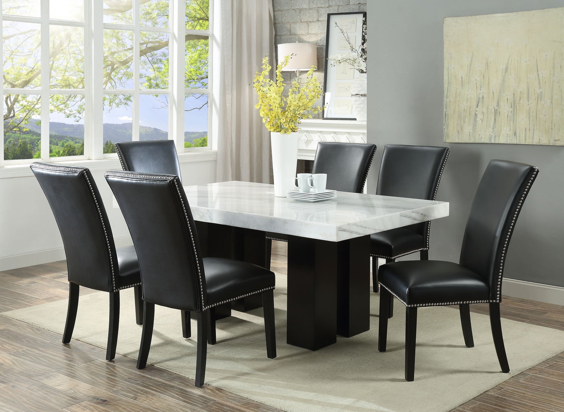 Camila - Rectangular Dining Set - White Top - Hornell Furniture Outlet
