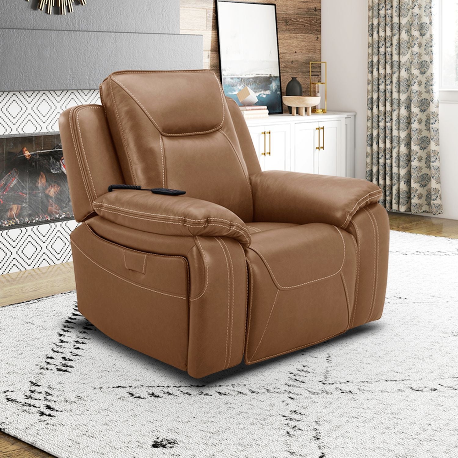Callihan - Swivel Glider Recliner P3 - Brown - Hornell Furniture Outlet
