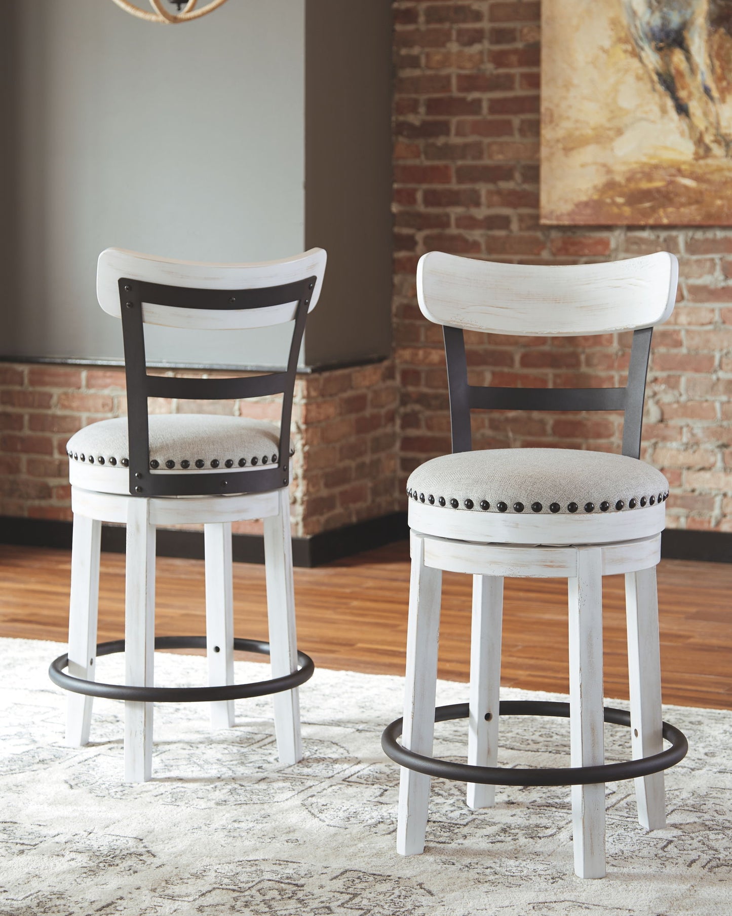 Valebeck - Full Back Swivel Stool - Hornell Furniture Outlet