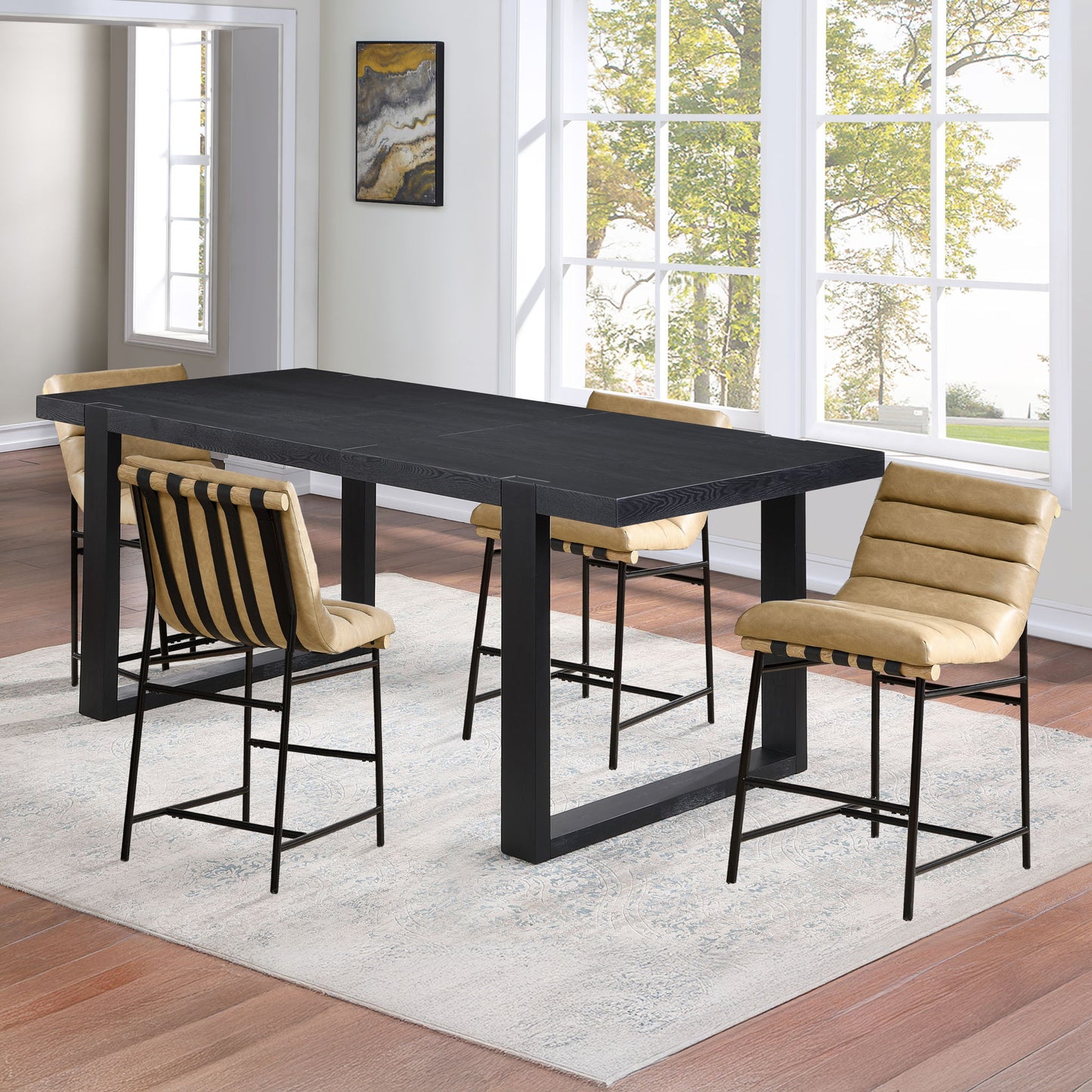 Yves - Counter Table And 4 Nicco Chairs - Hornell Furniture Outlet