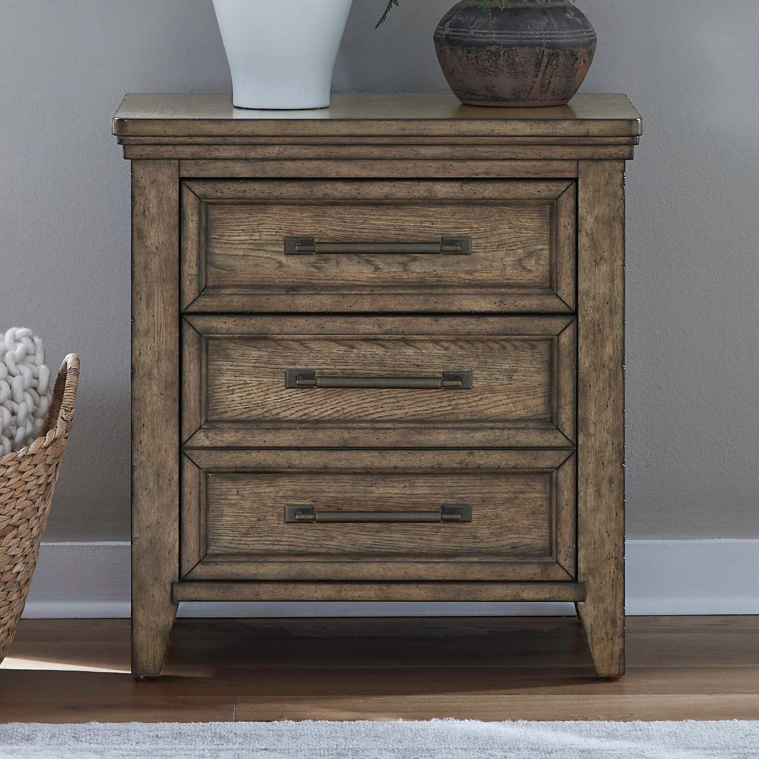 Carolina Park - Nightstand With Charging Station - Brown - Hornell Furniture Outlet