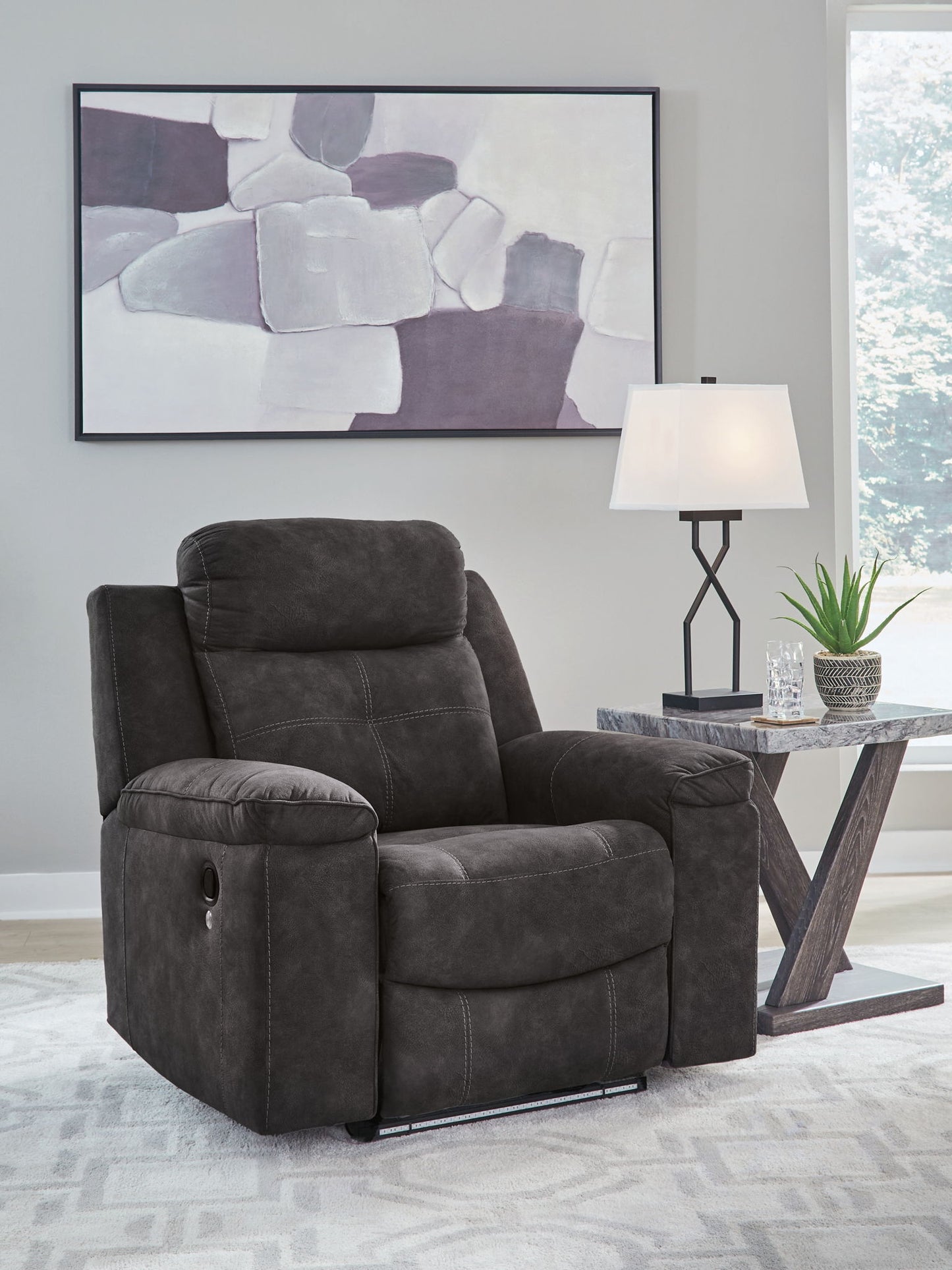 Brysonview - Zero Wall Recliner - Charcoal - Hornell Furniture Outlet