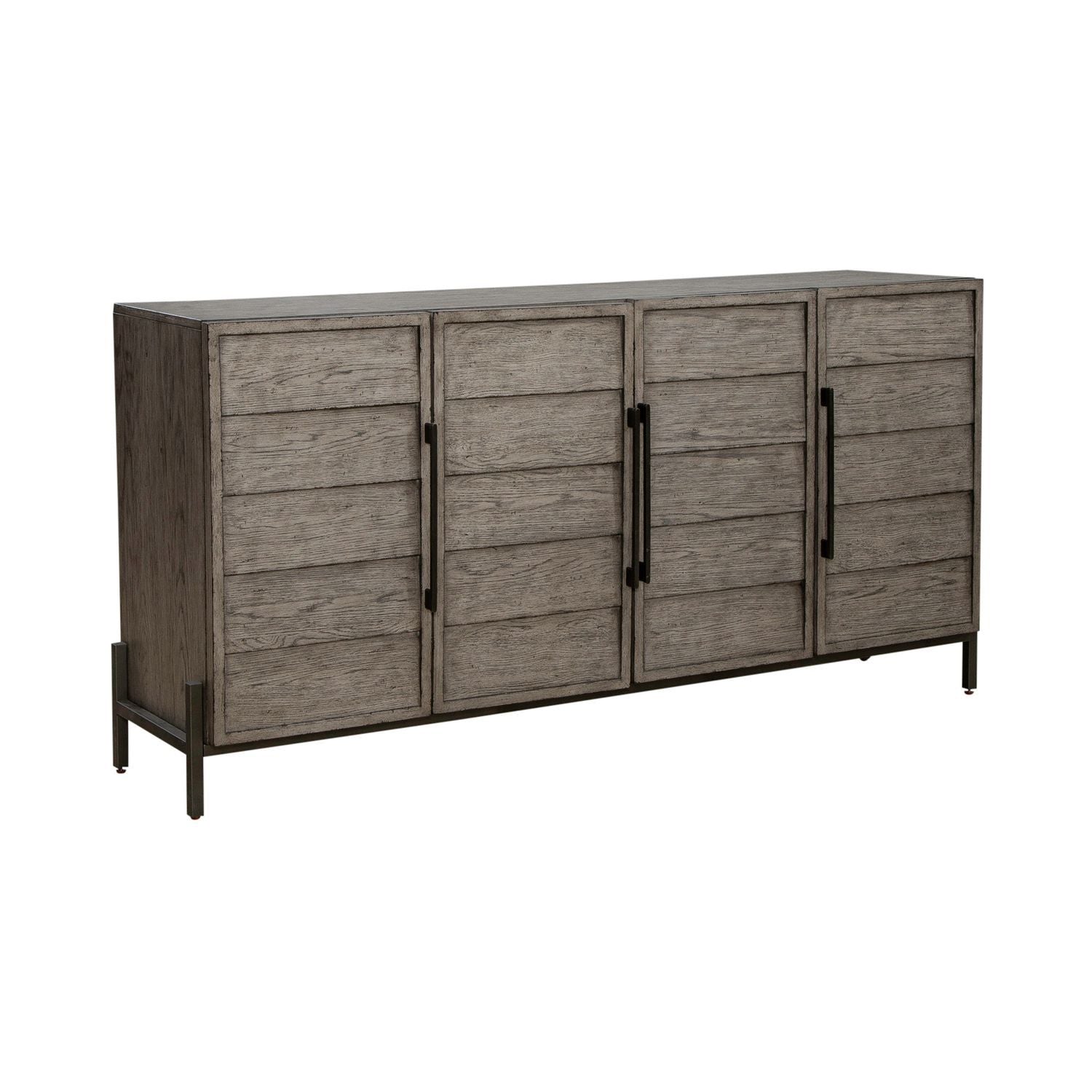 Pelicans Buff - 74" Accent TV Console - Gray - Hornell Furniture Outlet