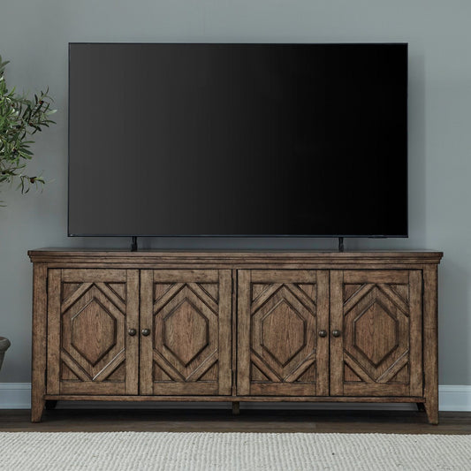 Carolina Park - 78" TV Console - Brown - Hornell Furniture Outlet