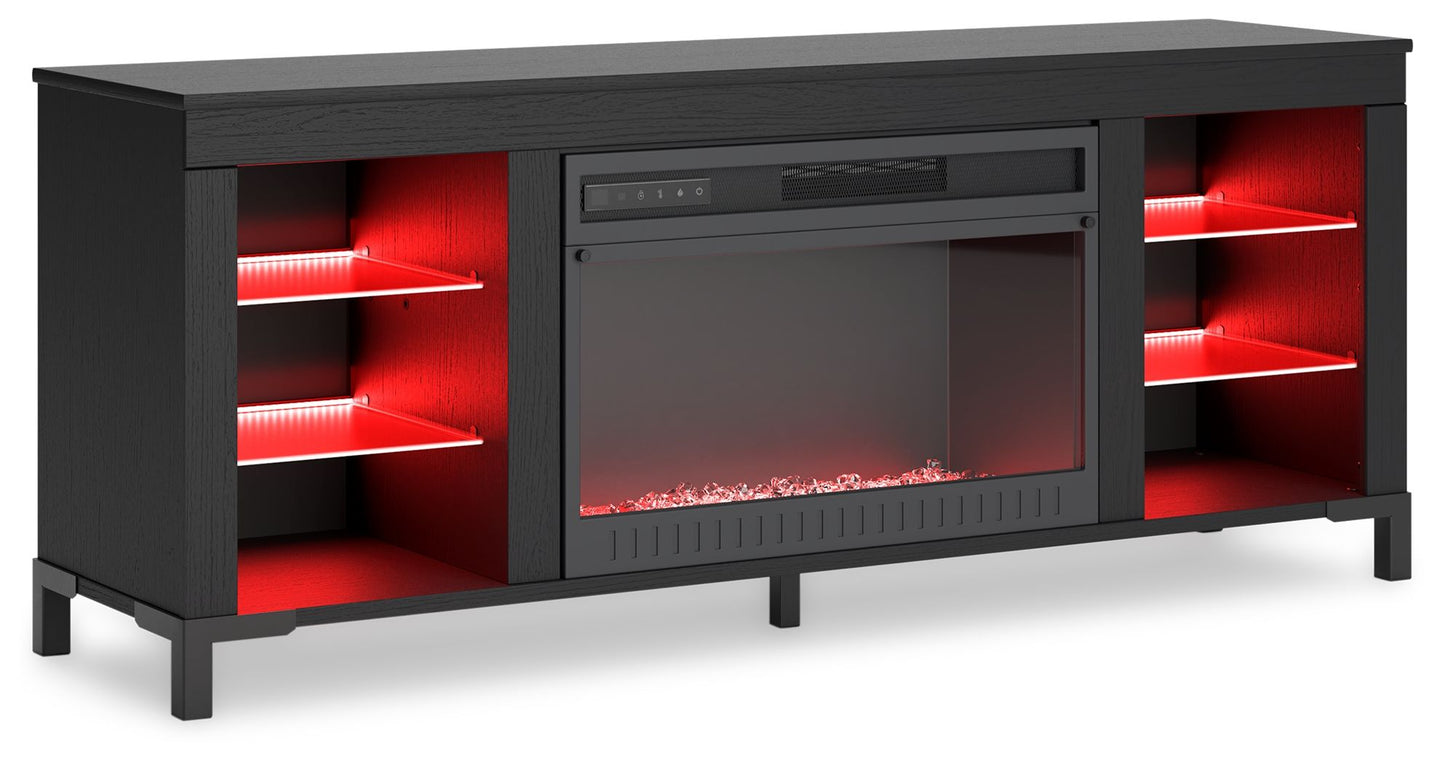 Cayberry - Black - TV Stand With Fireplace - Hornell Furniture Outlet