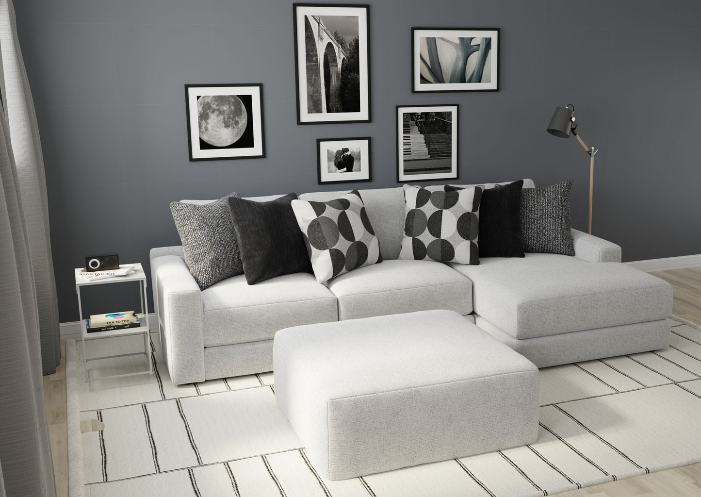 Arlo - Oversized Sofa Chaise With Cocktail Ottoman - Hornell Furniture Outlet