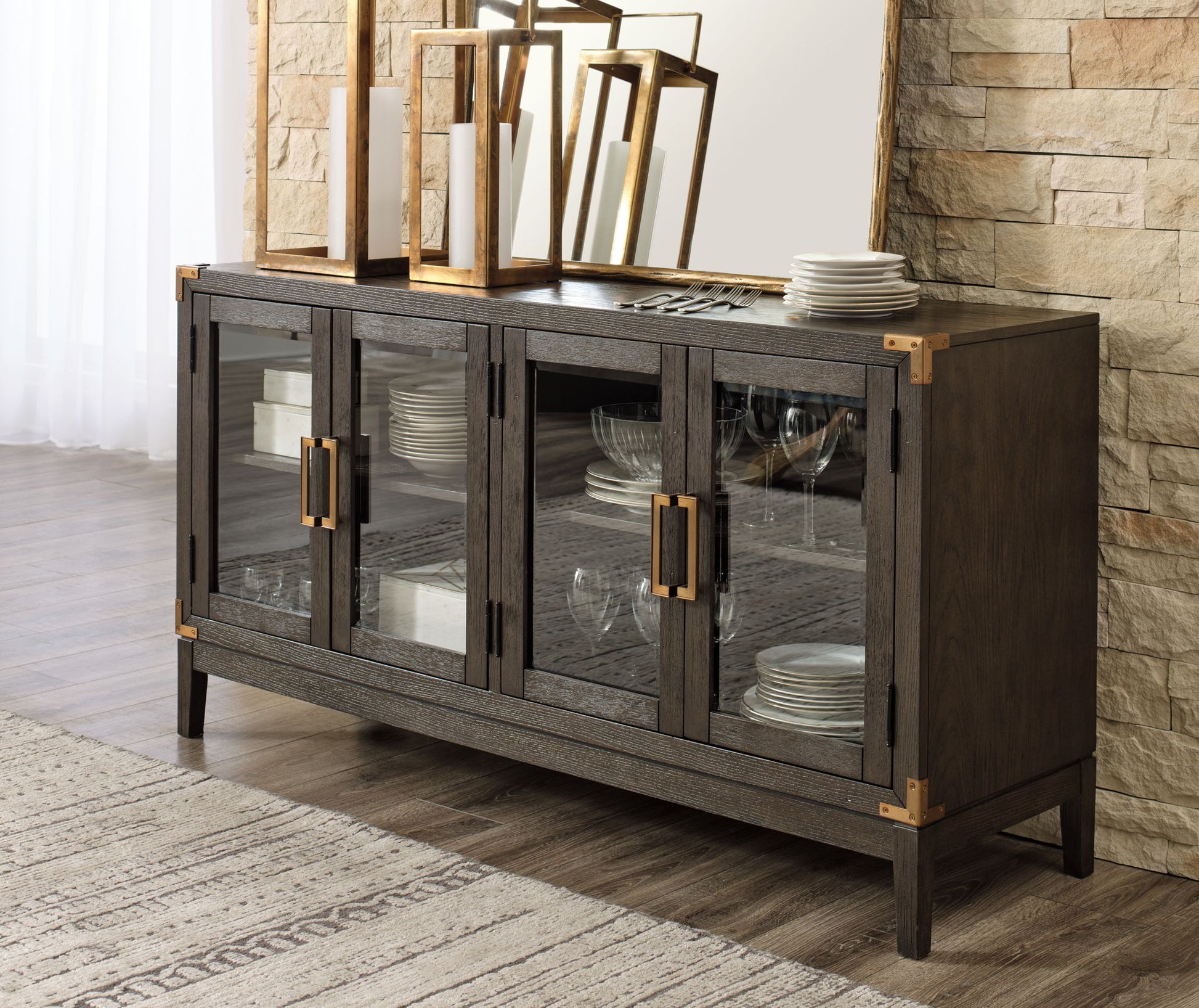 Burkhaus - Dark Brown - Dining Room Server - Hornell Furniture Outlet