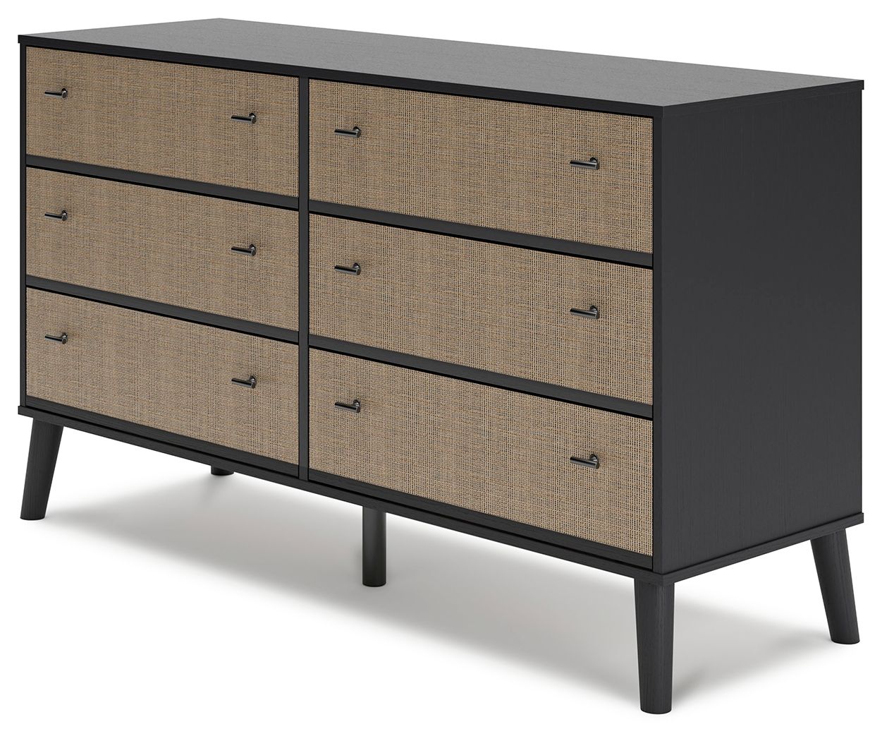 Charlang - Black / Gray - Six Drawer Dresser - Hornell Furniture Outlet