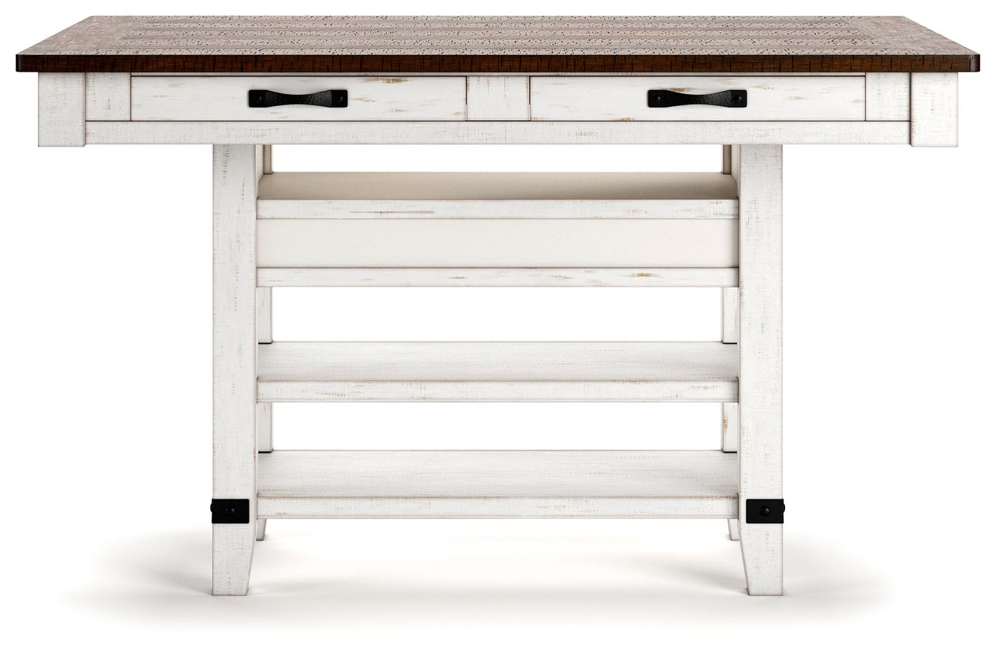 Valebeck - 5 Pc. - Counter Table With Wine Rack, 4 Swivel Stools - White / Brown - Hornell Furniture Outlet