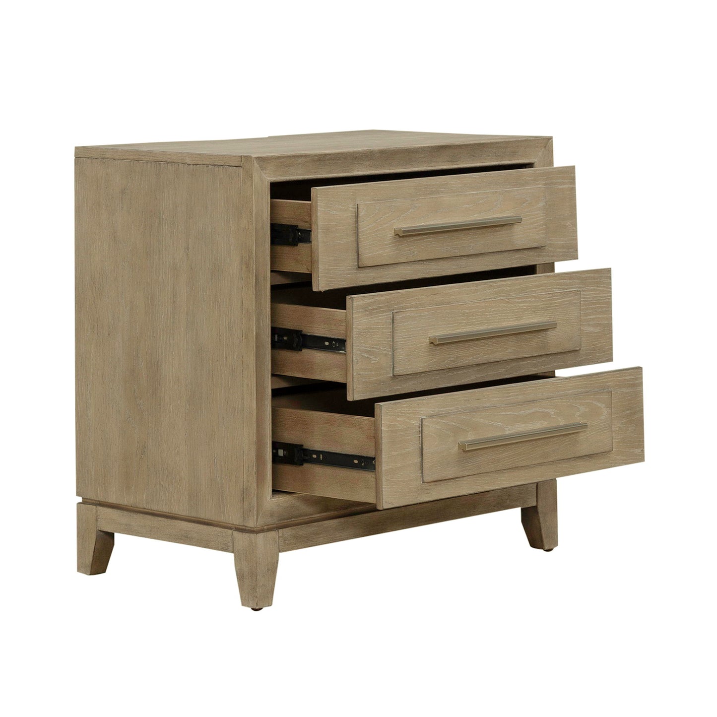 Brentwood - 3 Drawer Nightstand With Charging Station - Sandstone - Hornell Furniture Outlet