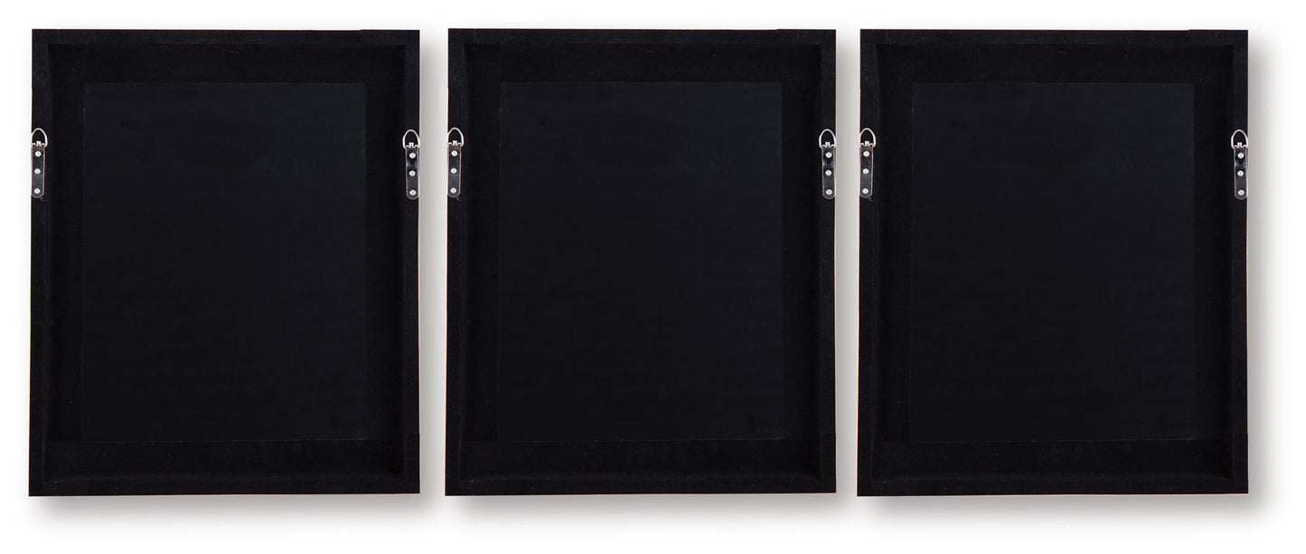 Hendridge - Taupe / White - Wall Art Set (Set of 3) - Hornell Furniture Outlet